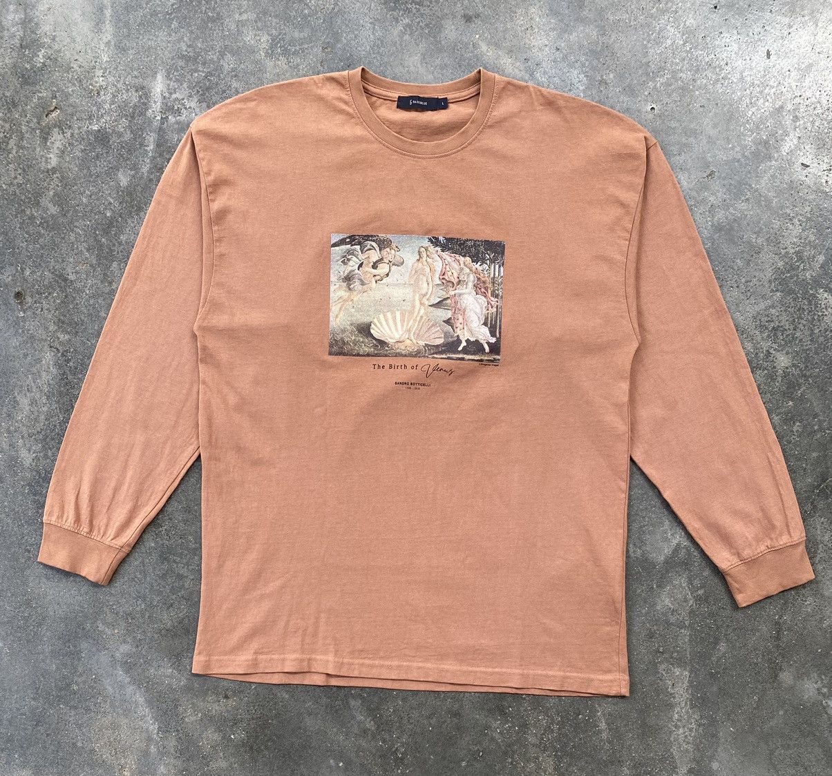 image of Art The Birth Of Venus By Sandro Botticelli Long Sleeve in Brown, Men's (Size Large)