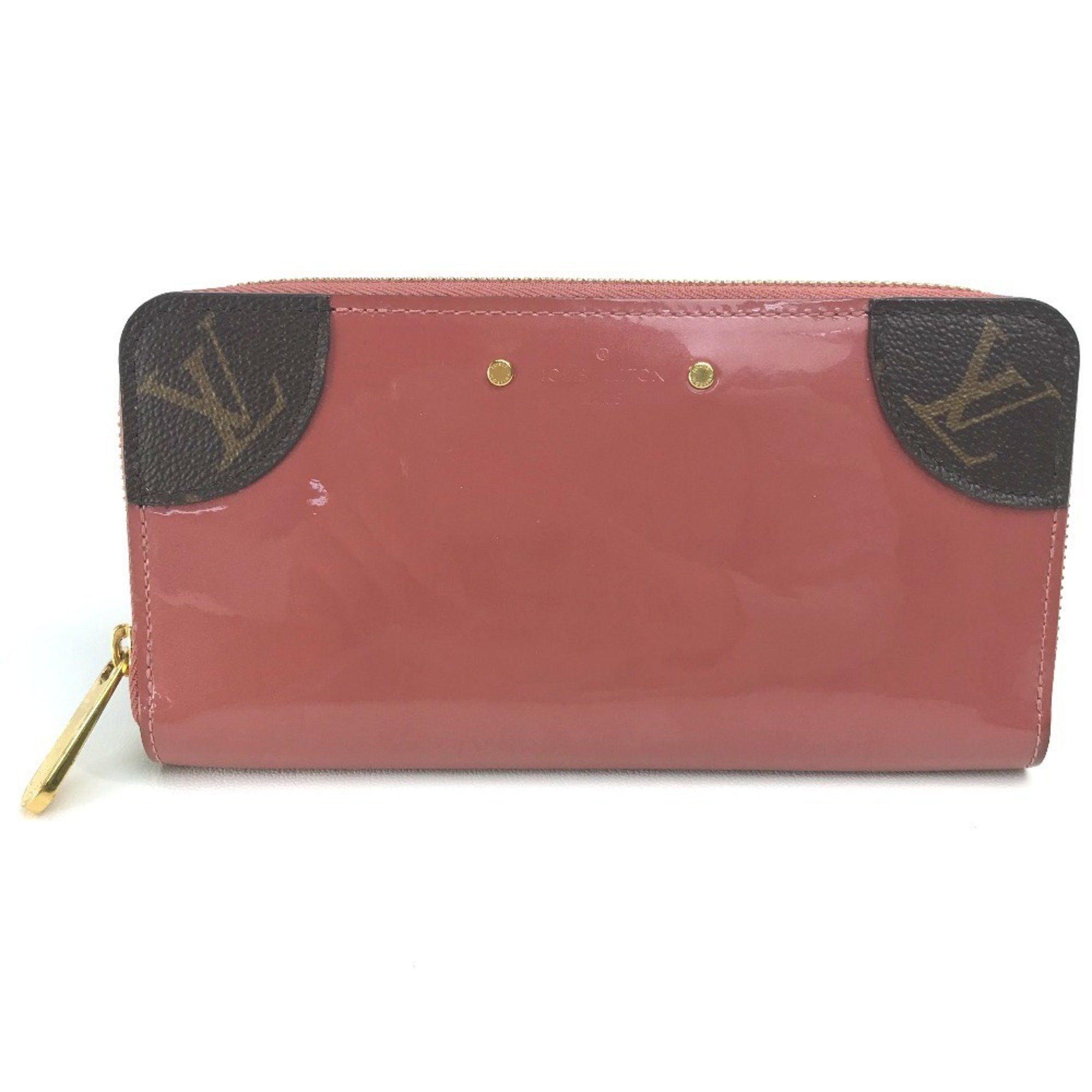 Louis Vuitton LOUIS VUITTON M62318 Monogram Zippy Venice Long Wallet in Patent Leather/Monogram Canvas, Women's, Vieux Rose, Pink Beige Size ONE SIZE - 1 Thumbnail