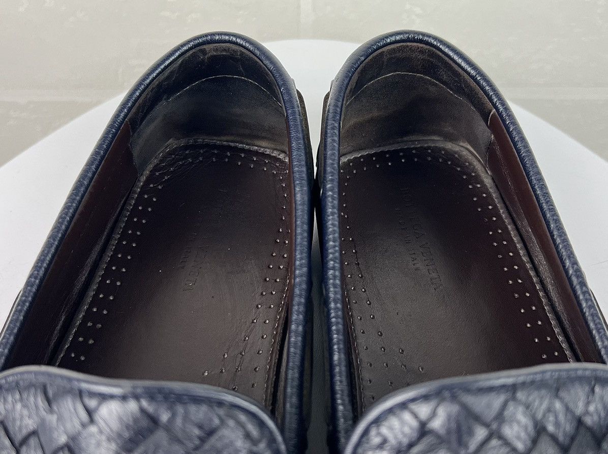 Bottega Veneta BOTTEGA VENETA Loafers Leather Shoes Woven Pleated Navy Mens Size US 10 / EU 43 - 17 Thumbnail