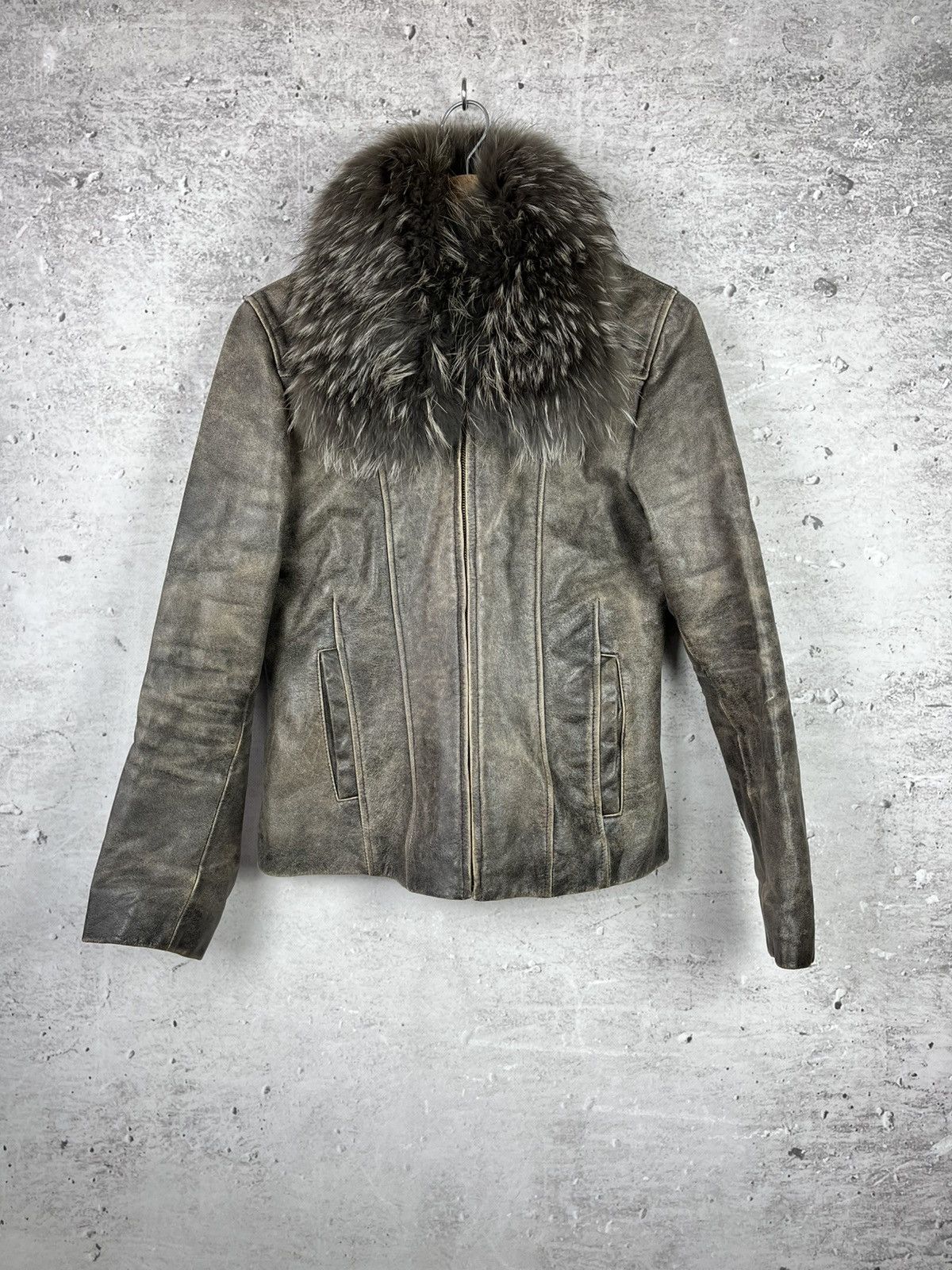 Japanese Brand Saki Japan Style Emo Goth Fur Y2K Leather Jacket Size S / US 4 / IT 40 - 1 Thumbnail