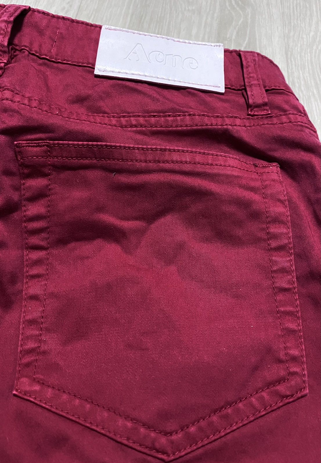 Acne Studios Womens Acne Studios Flex Satin Red Cotton Stretch Pant Jeans Size 28" / US 6 / IT 42 - 21 Thumbnail