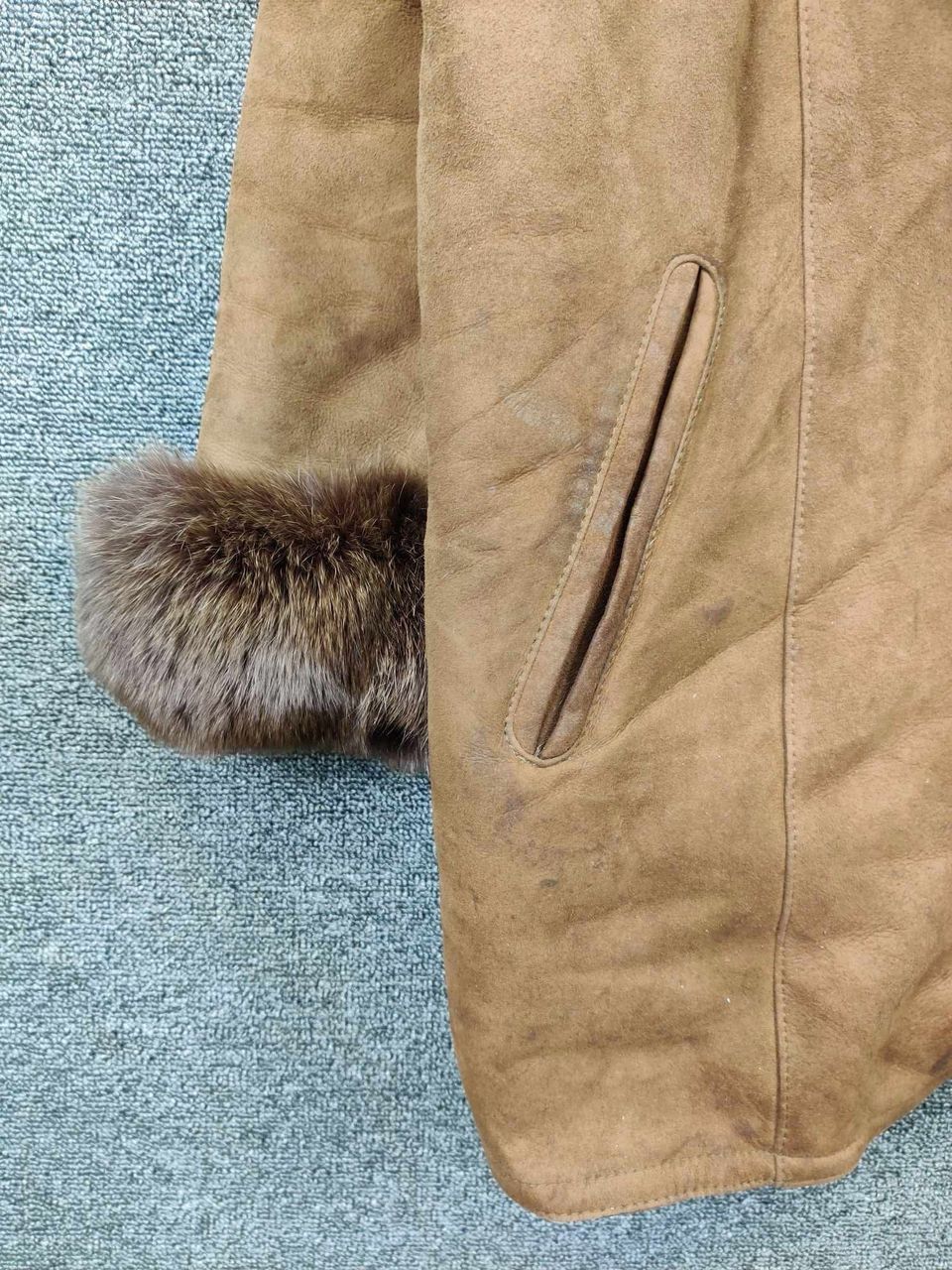 Leather Vintage Roboem Faux Fur Sheepskin Suede Leather Coat Size US L / EU 52-54 / 3 - 4 Thumbnail