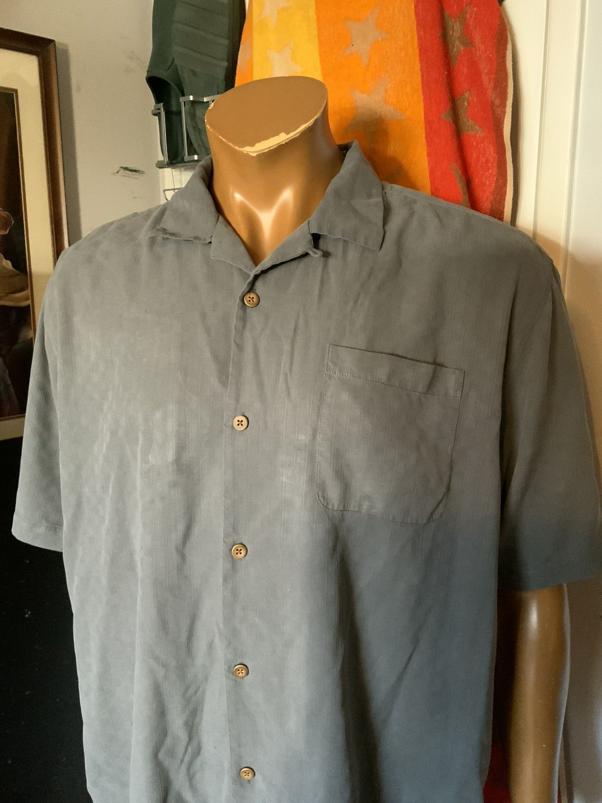 Tommy Bahama Tommy Bahama DaVine Intervention Wine Silk Loop Collar Shirt Size US XL / EU 56 / 4 - 10 Thumbnail