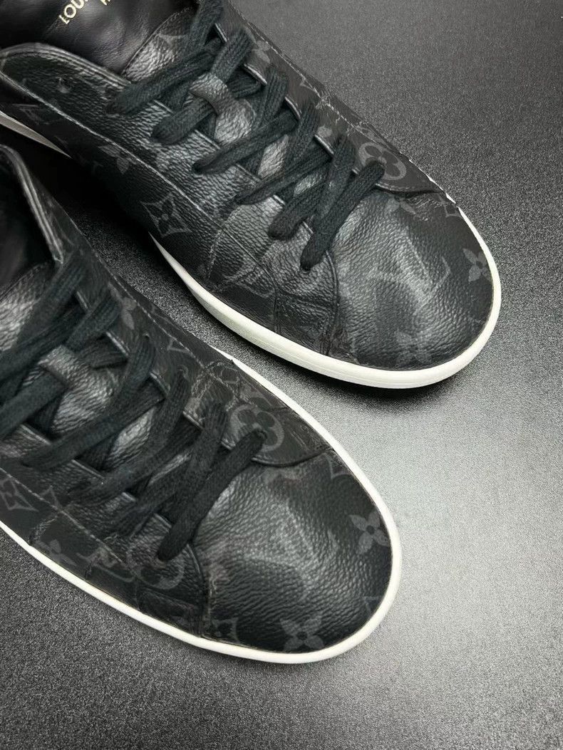 Louis Vuitton LV black monogram lowtop sneakers-2508 Size US 12 / EU 45 - 8 Thumbnail