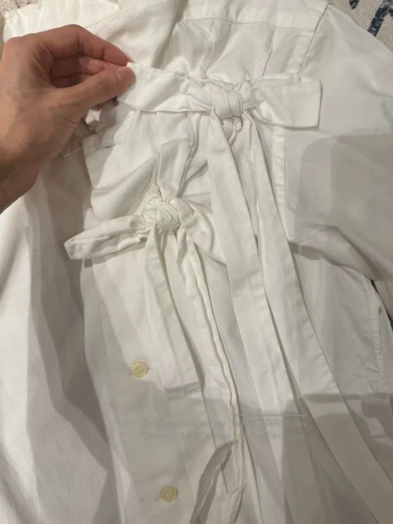 Comme des Garcons Comme Des Garcons Vintage White Bow Tie Shirt with Butterf Size S / US 4 / IT 40 - 6 Thumbnail