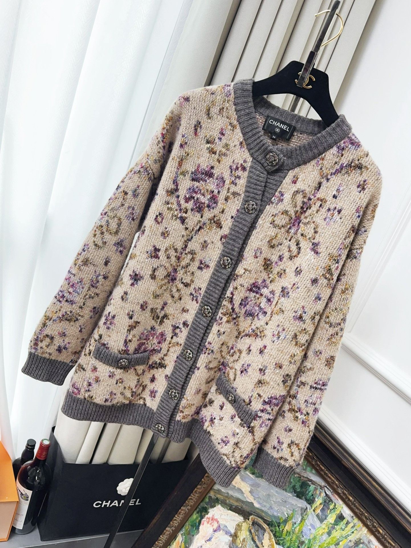 Chanel Chanel 22K Floral Knit Cardigan Size XXS / US 00 / IT 34 - 1 Thumbnail