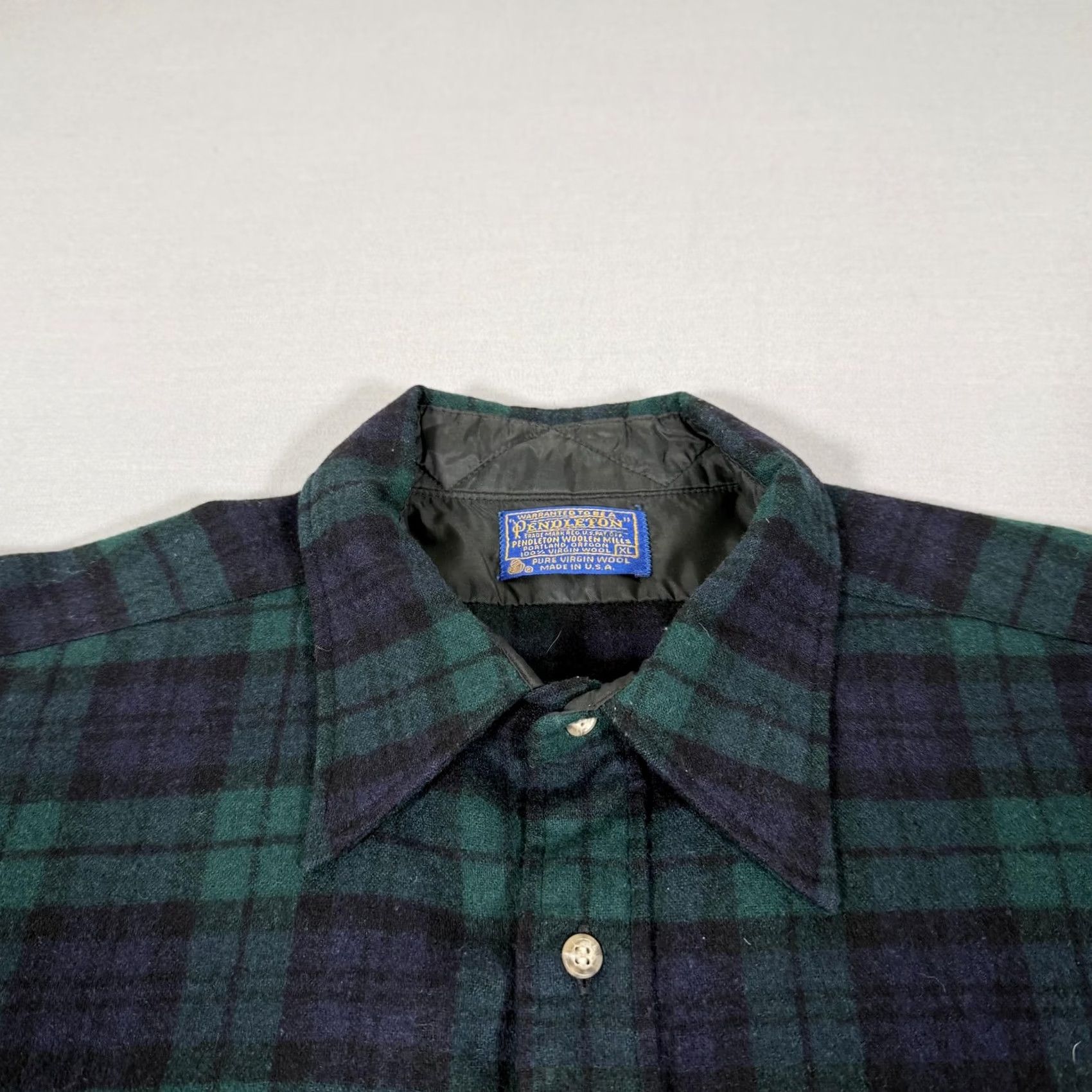 Pendleton VINTAGE Pendleton Shirt Mens XL Green Black Watch Tartan Plaid Wool Flannel USA Size US XL / EU 56 / 4 - 3 Thumbnail