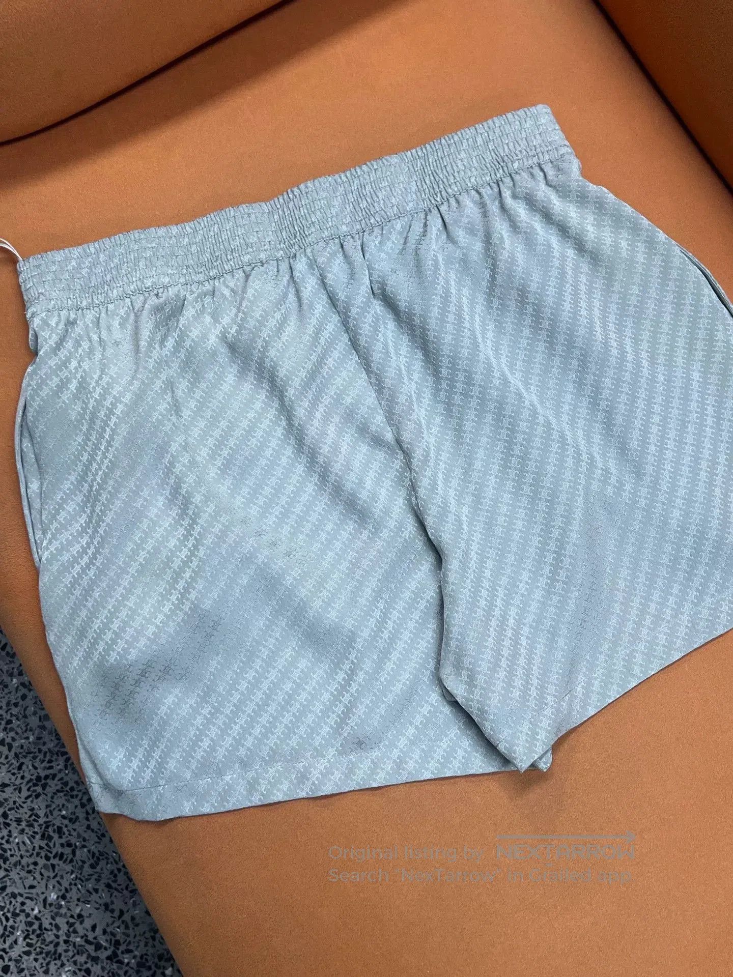 Celine CELINE Silk Embroidered Logo Shorts. Size 35" - 2 Thumbnail