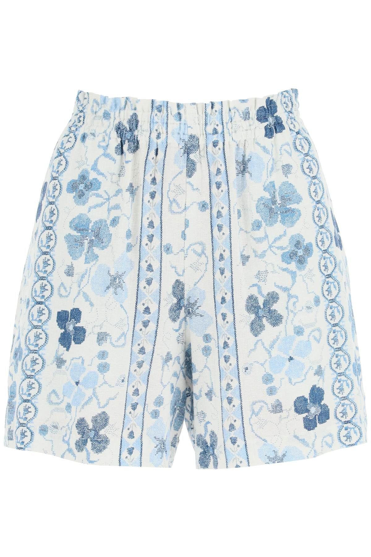 image of See By Chloe Printed Linen Blend Shorts, Women's (Size 26)