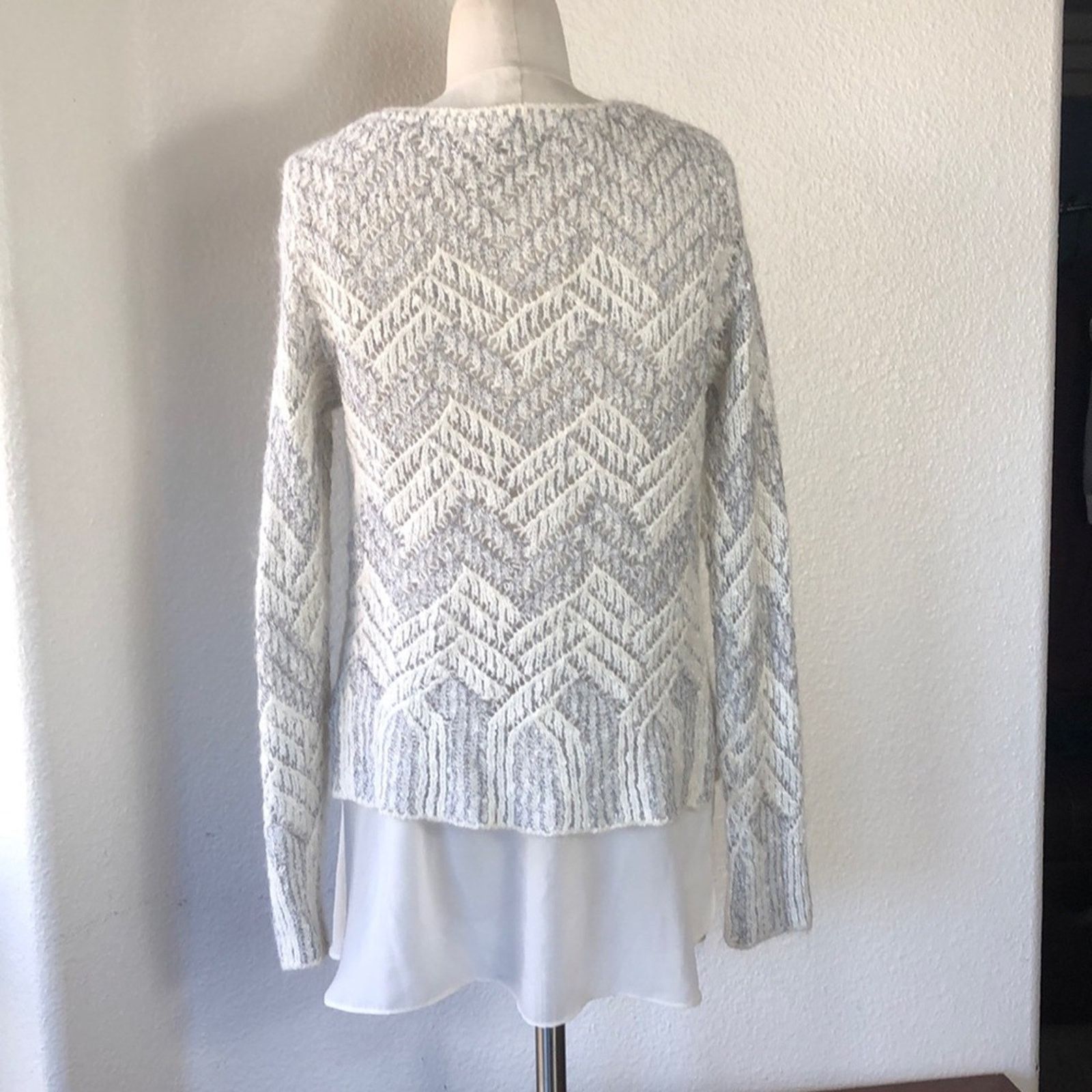 Lucky Brand Lucky Brand sweater wool blend faux layer silver accent Size S / US 4 / IT 40 - 4 Thumbnail