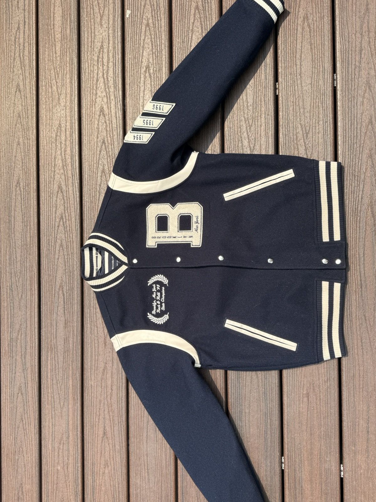Abercrombie & Fitch Vintage Brooklyn Bomber Varsity Jacket Size US M / EU 48-50 / 2 - 2 Thumbnail