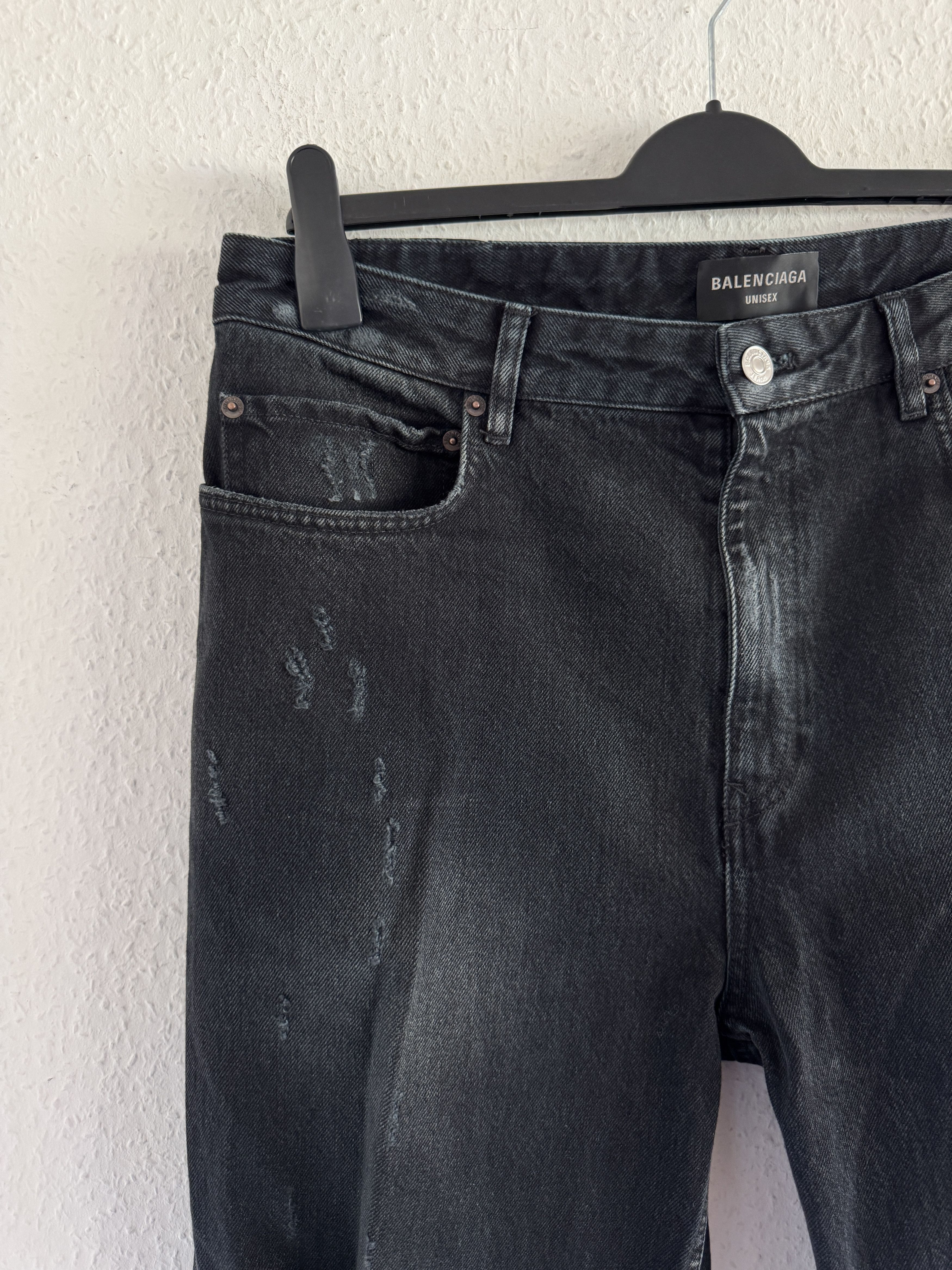 Balenciaga Destroyed Black Denim Jeans Size US 34 / EU 50 - 5 Thumbnail