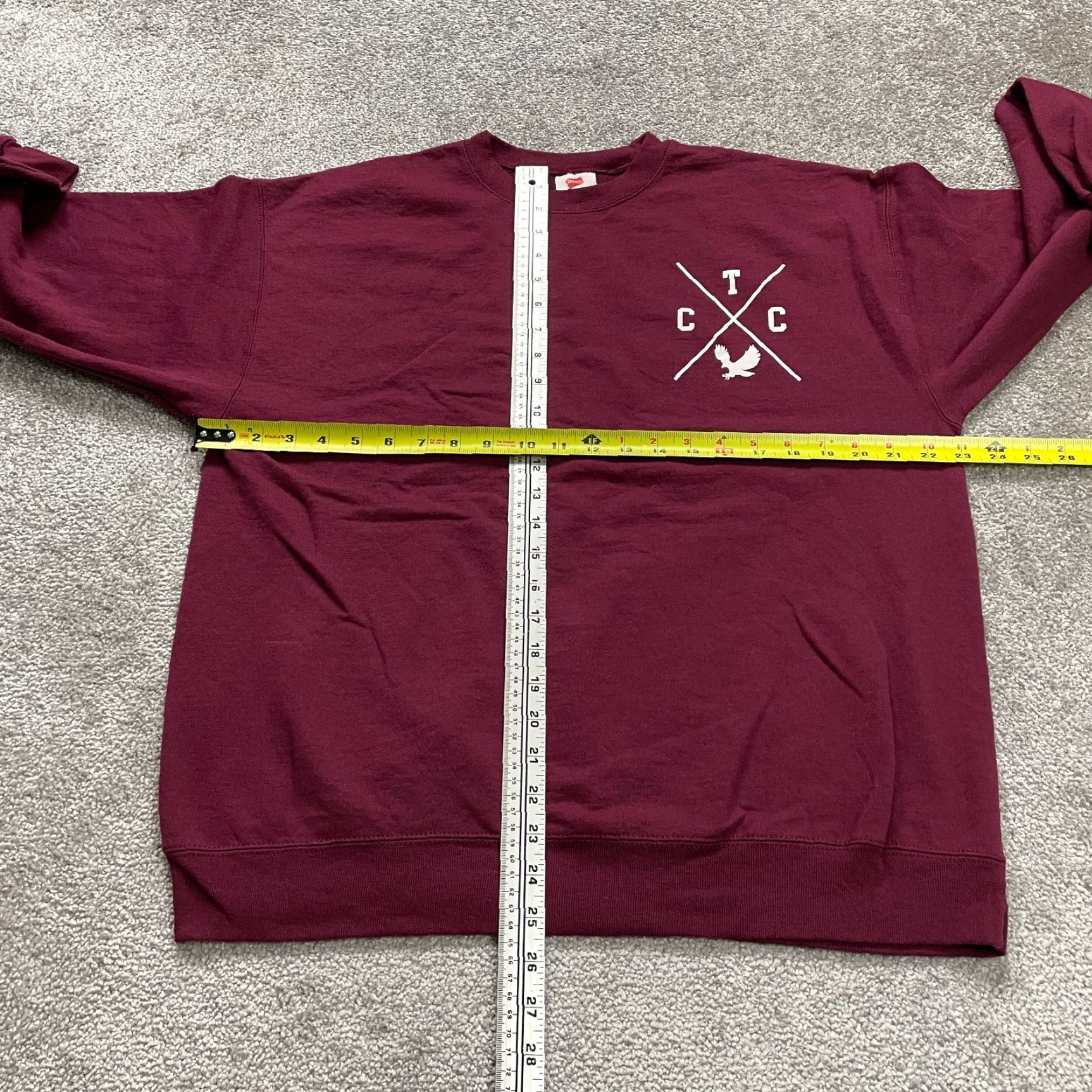 Hanes VINTAGE: No — Hanes Ecosmart Pullover Sweatshirt Mens Large Maroon Crew Neck Fleece Casual Hands Off Size US L / EU 52-54 / 3 - 6 Thumbnail