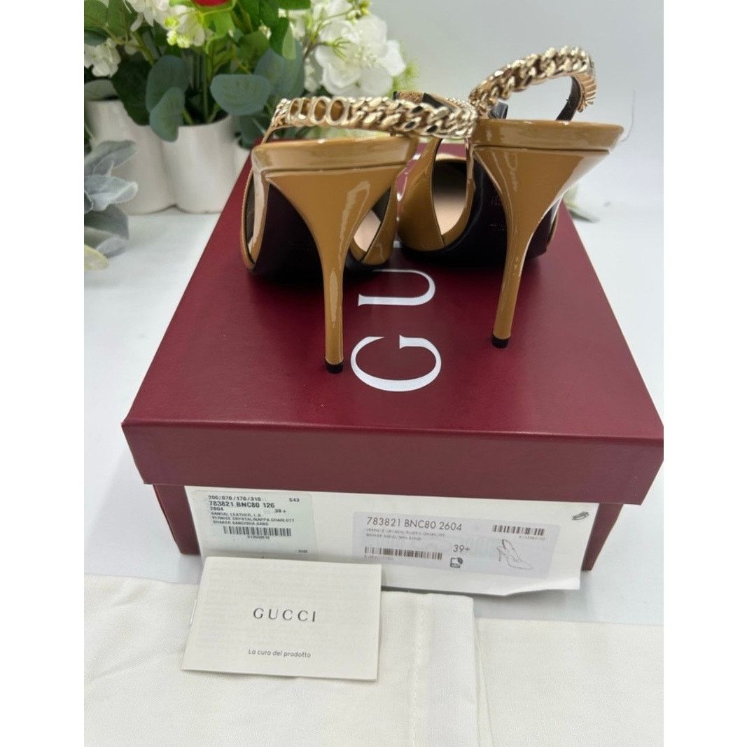 Gucci Gucci Signoria chain patent sling back pumps size 39.5 Size US 9.5 / IT 39.5 - 9 Thumbnail