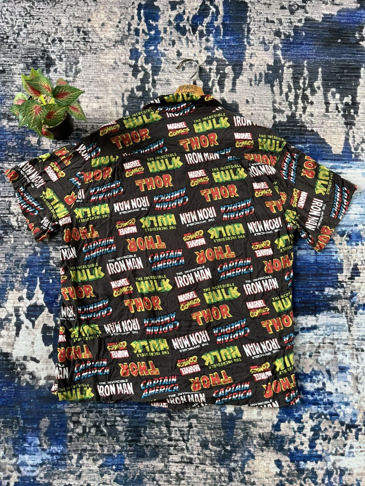 Cartoon Network × DC Comics × Marvel Comics RARE Marvel Dc Comics Full Print Rayon Shirt Button up Size US L / EU 52-54 / 3 - 2 Thumbnail