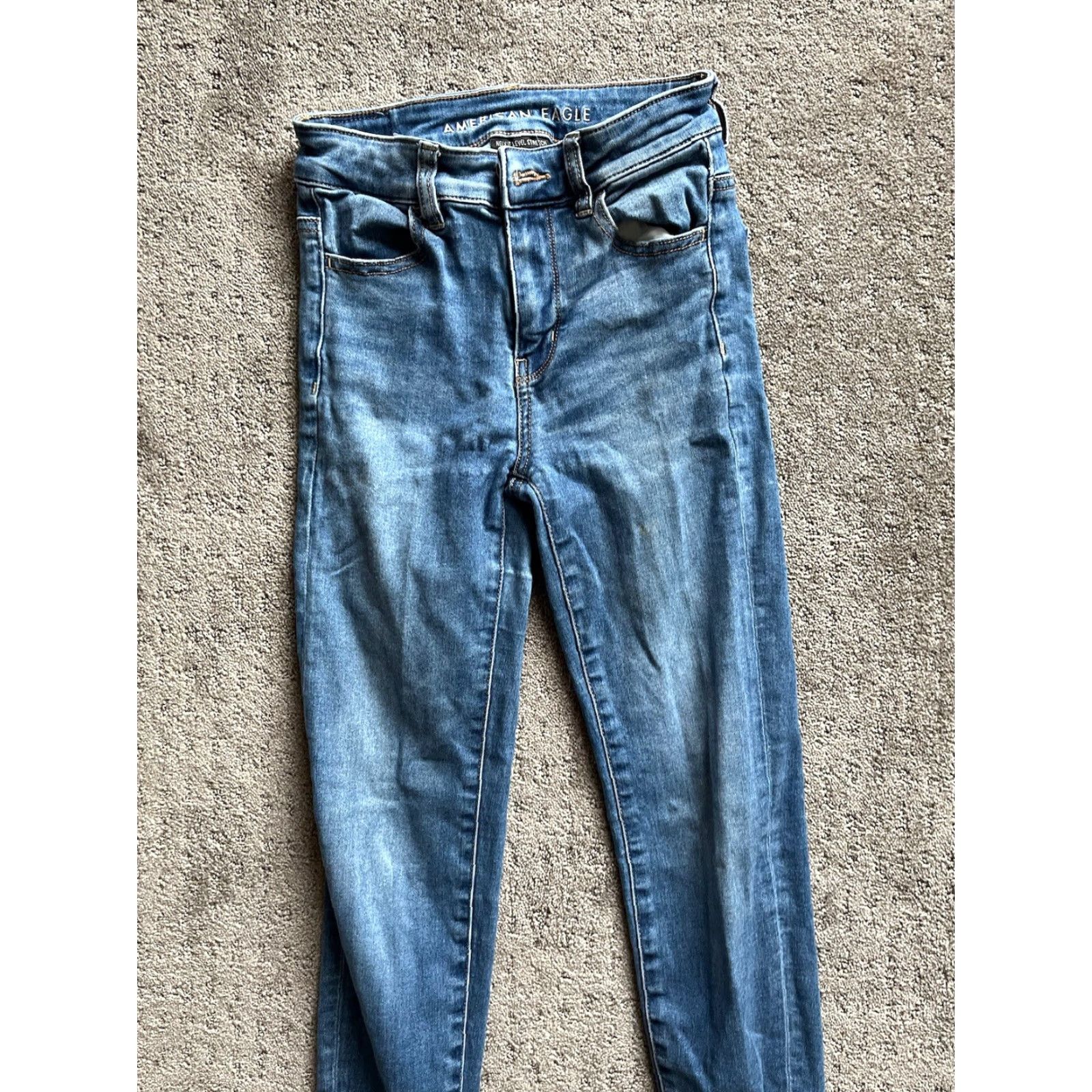 American Eagle Outfitters American Eagle Next Level Stretch Hi-Rise Jegging Jeans Light Wash Size 0 Adult Women Size 25" / US 0 / IT 36 - 2 Thumbnail