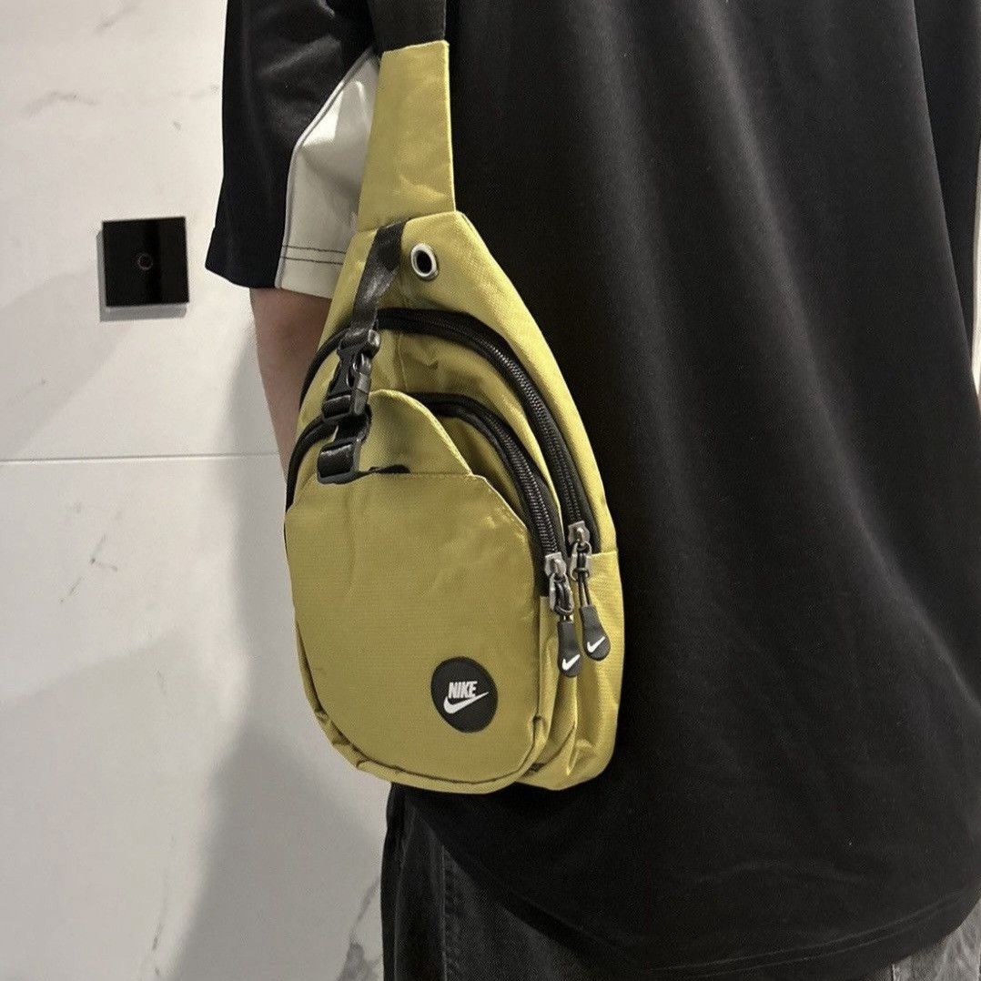 00S Vintage Nike Crossbody Bag Y2K in Yellow, Men's