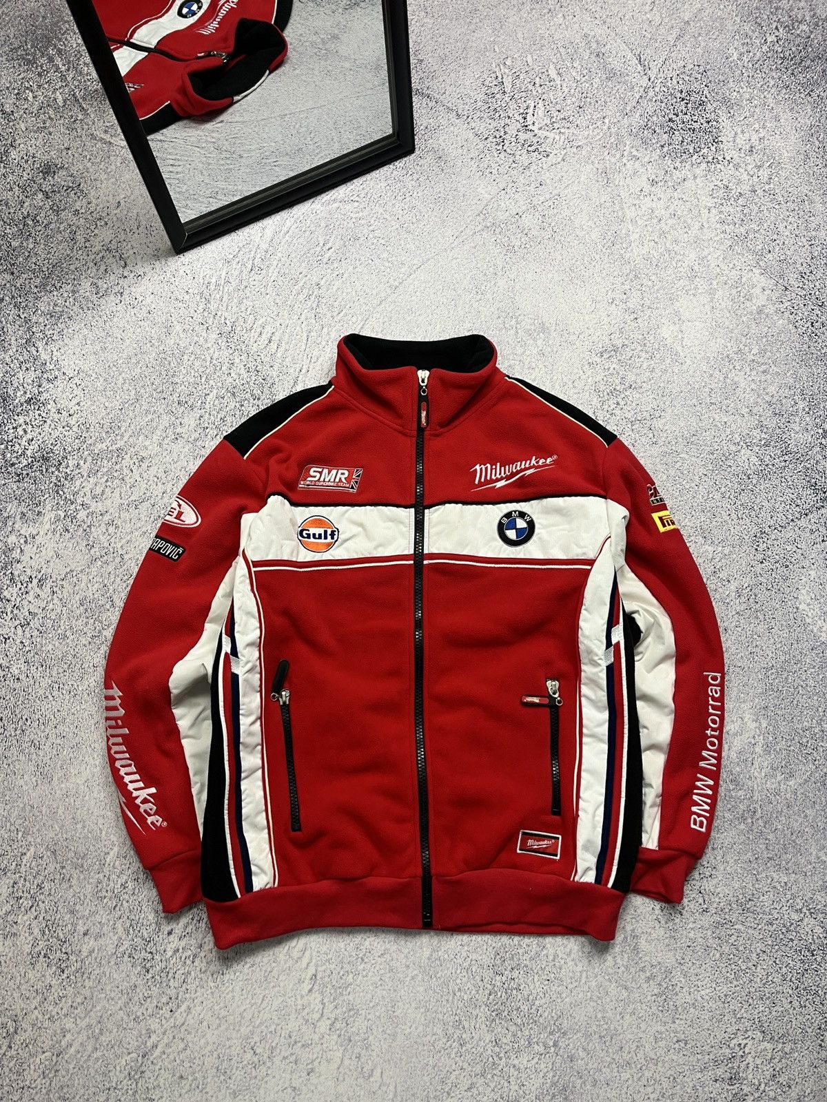 BMW × Vintage Vintage BMW Milwaukee Racing Motosport Fleece Jacket