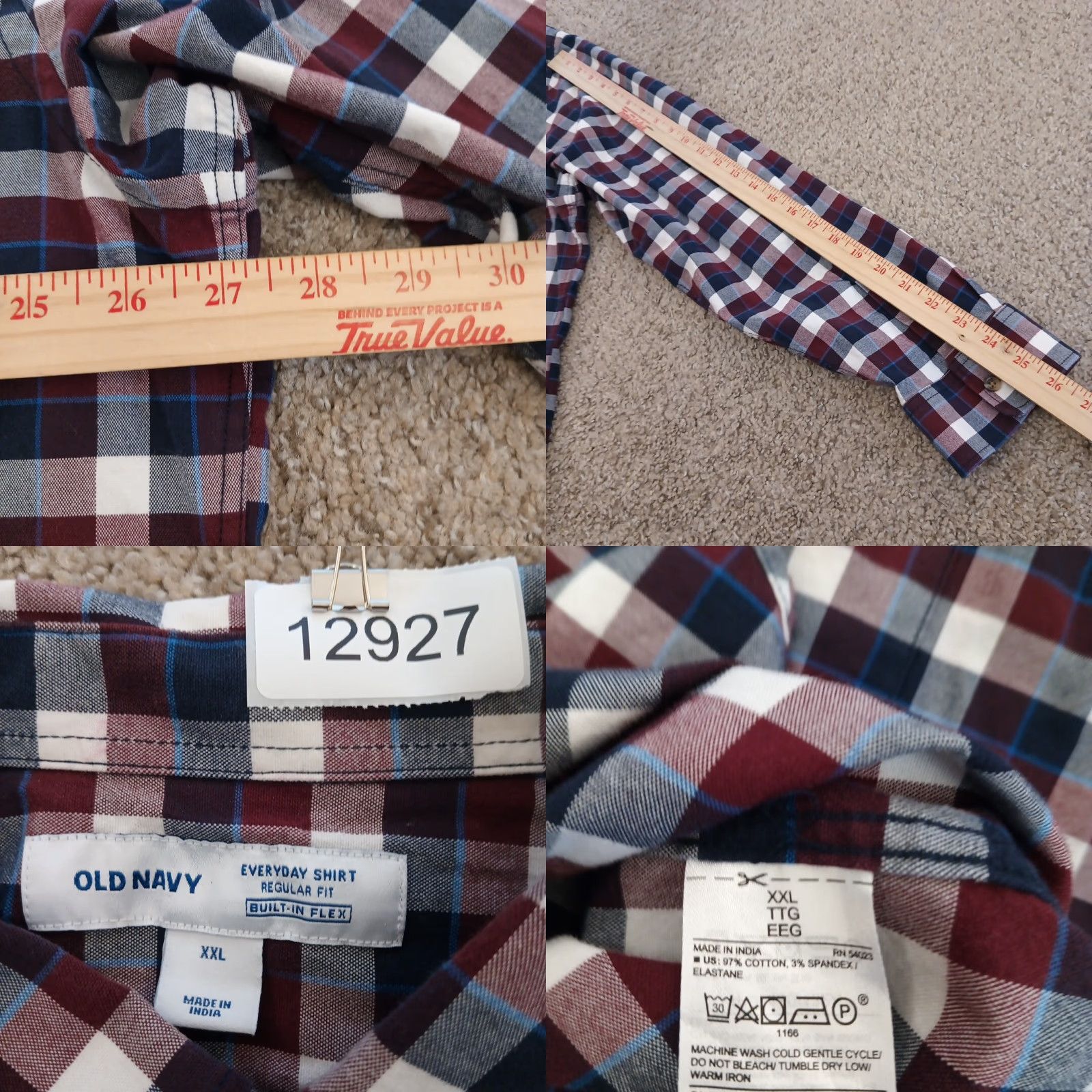 Old Navy Old Navy Shirt Mens 2XL Red Plaid Long Sleeve Button-Down Shirt Size US XXL / EU 58 / 5 - 8 Thumbnail