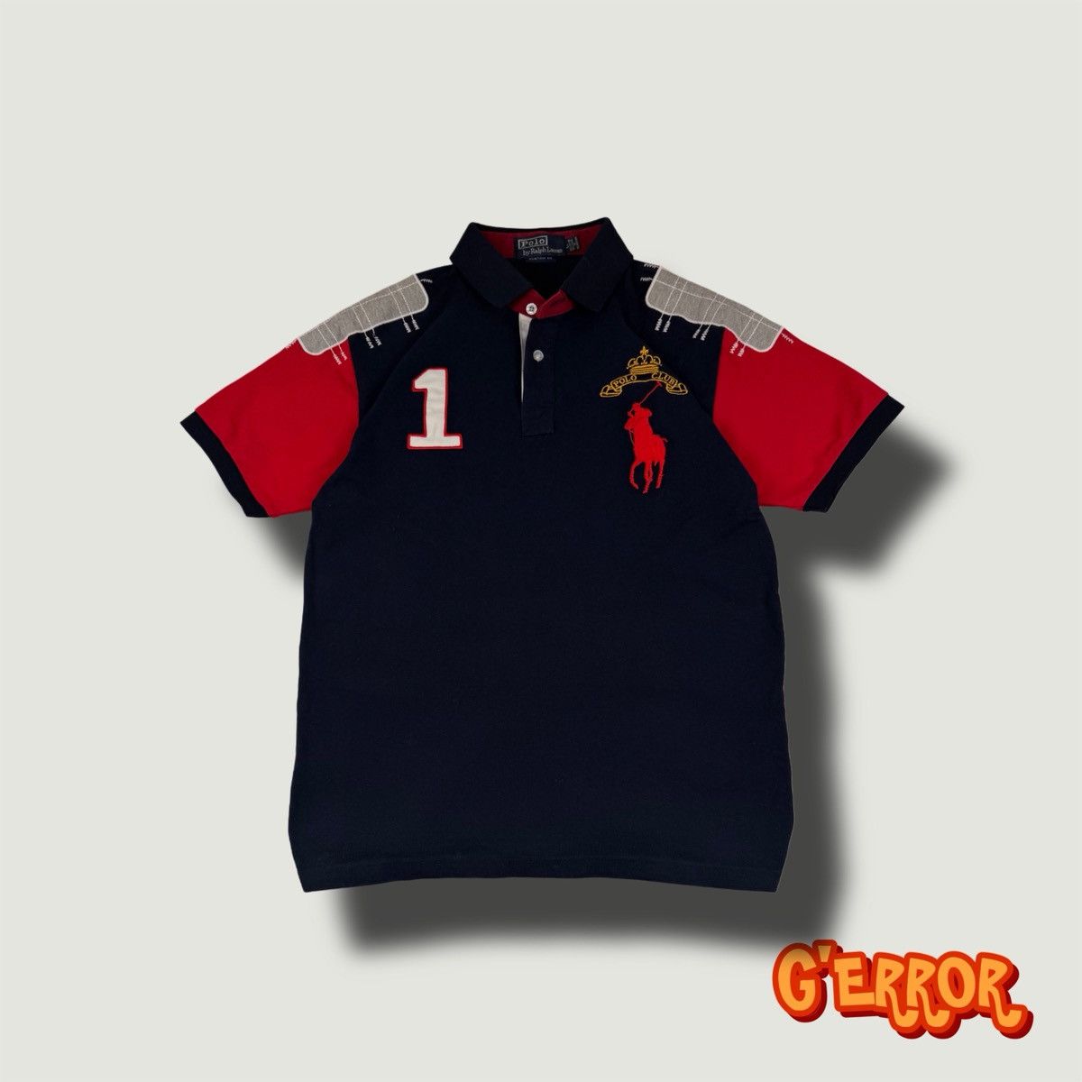 00s Ralph Lauren polo shirts y2k ラルフローレン Vintage Y2K Polo Ralph Lauren Big Pony Red Blue Stripe White