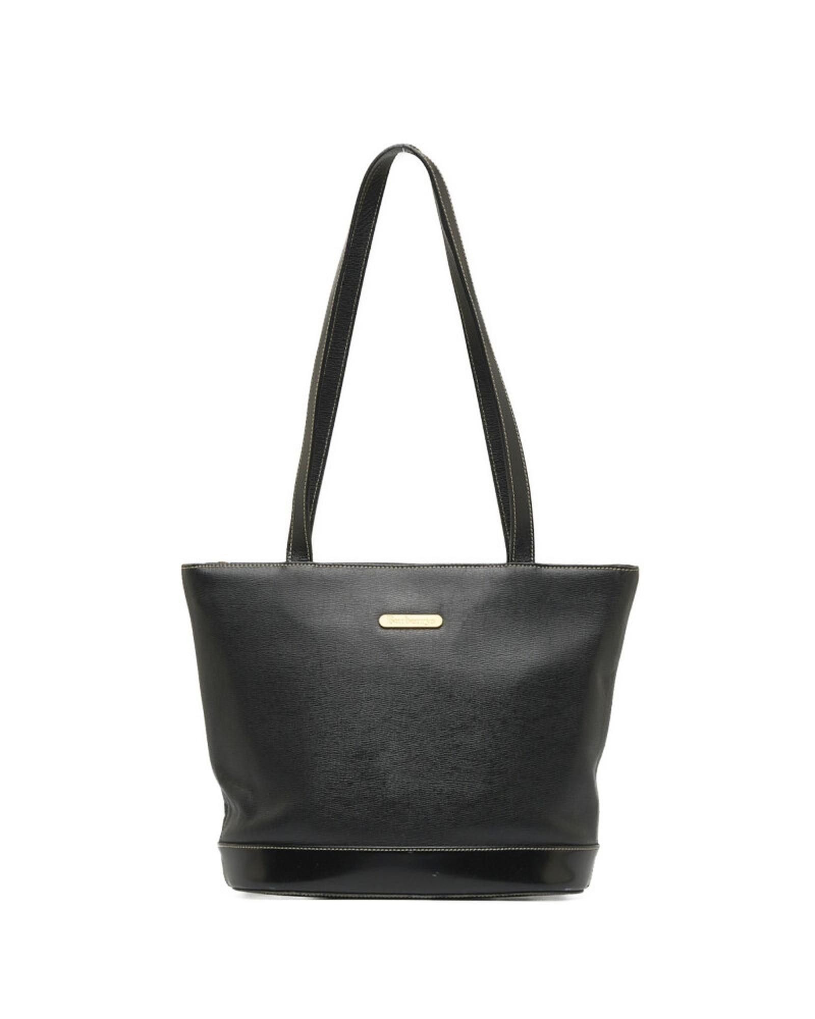 image of Burberry Black Leather Tote Bag In Ab Condition, Women's
