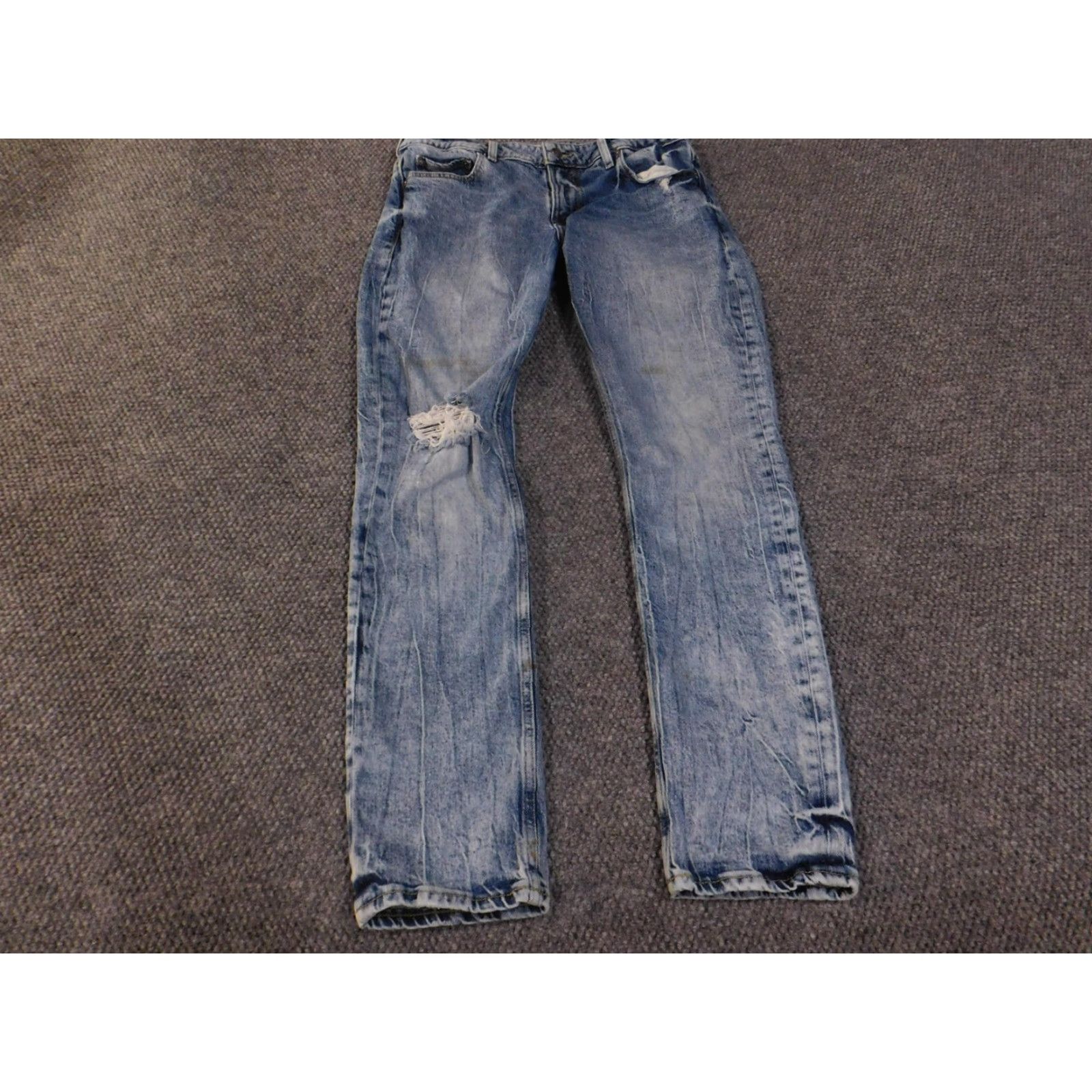 Guess GUESS Jeans Mens 33x32 Blue Slim Tapered Distressed Ripped Denim Faded Wash Shirt/Hoodie? Size US 33 - 2 Thumbnail