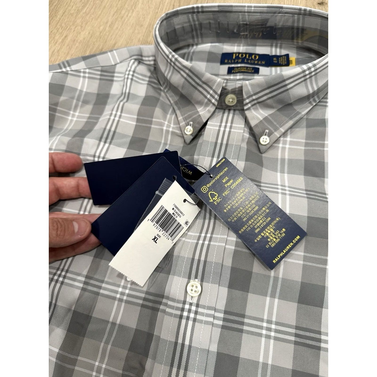 Polo Ralph Lauren Polo Ralph Lauren Performance Shirt Men XL Grey Multi Classic Fit NWT Button-Up Long Sleeve Shirt Size US XL / EU 56 / 4 - 7 Thumbnail