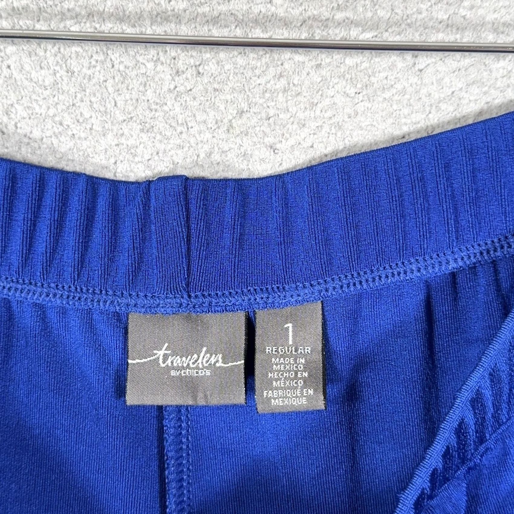Vintage Chico's Travelers Pants Jersey Pull On Blue 1 Regular Womens Size XS / US 0-2 / IT 36-38 - 3 Thumbnail