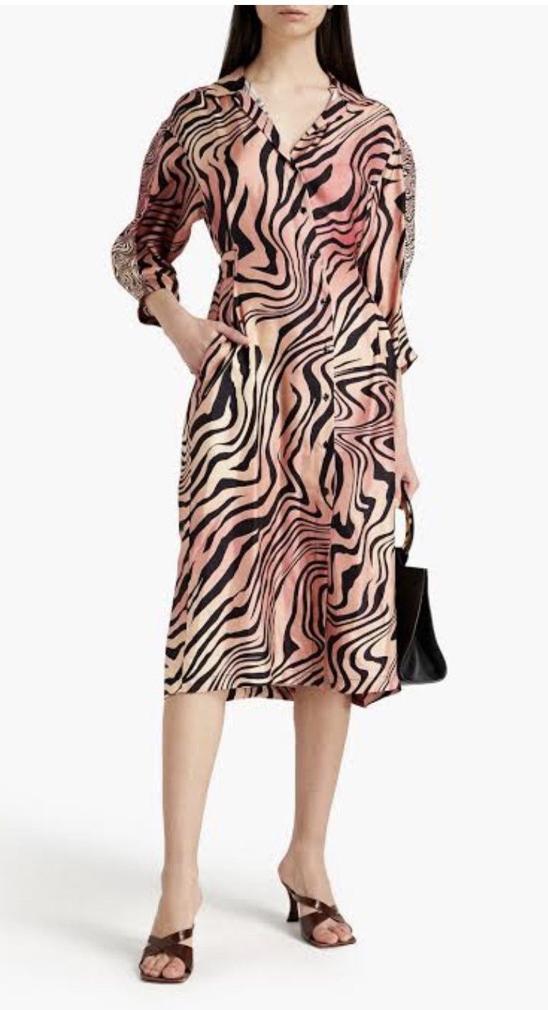 Sandro Sandro Silk Midi Dress Size XS / US 0-2 / IT 36-38 - 17 Thumbnail