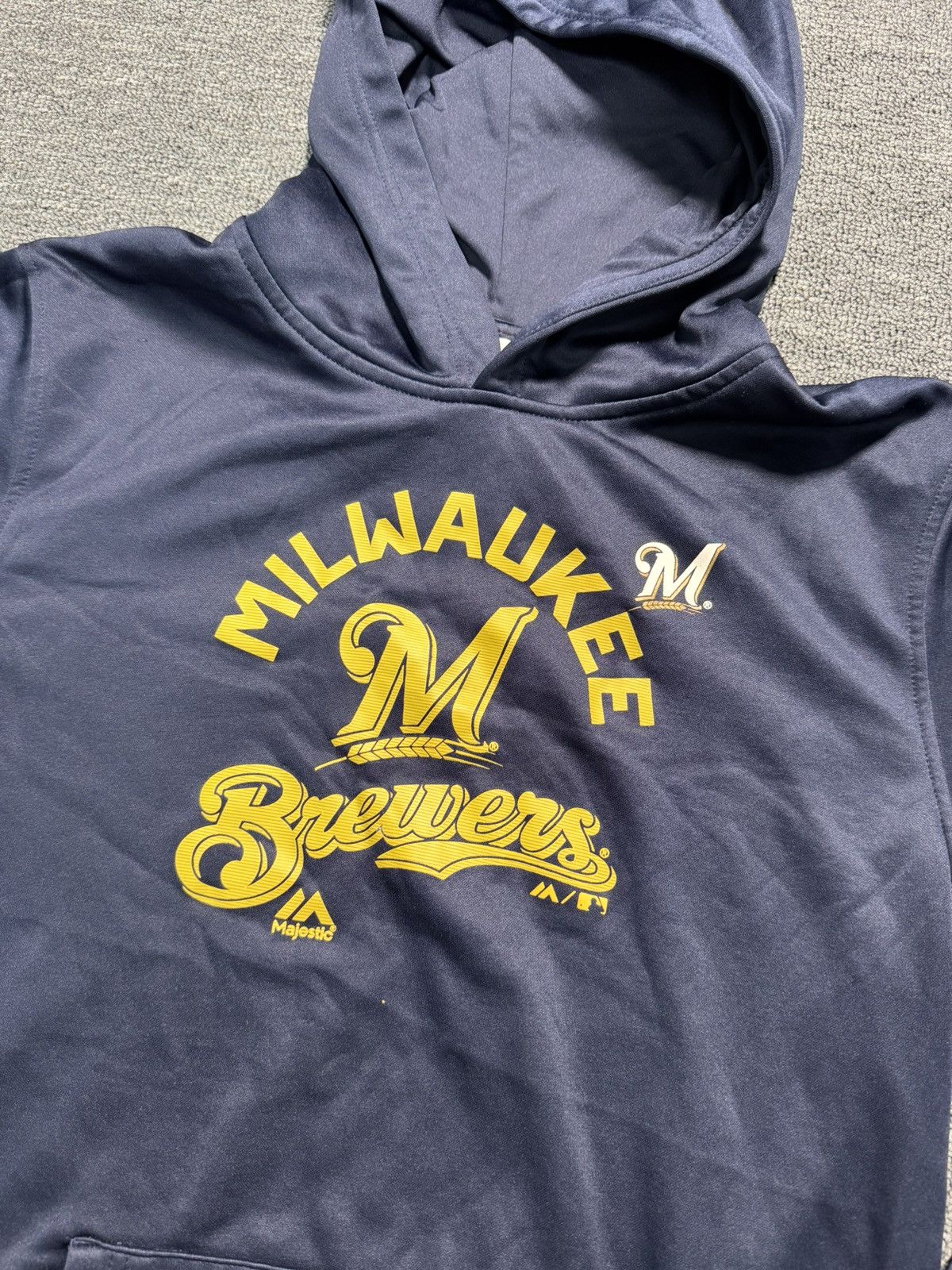 Majestic Milwaukee Brewers MLB Majestic Hoodie Navy Blue Baseball Size XL / US 12-14 / IT 48-50 - 5 Thumbnail