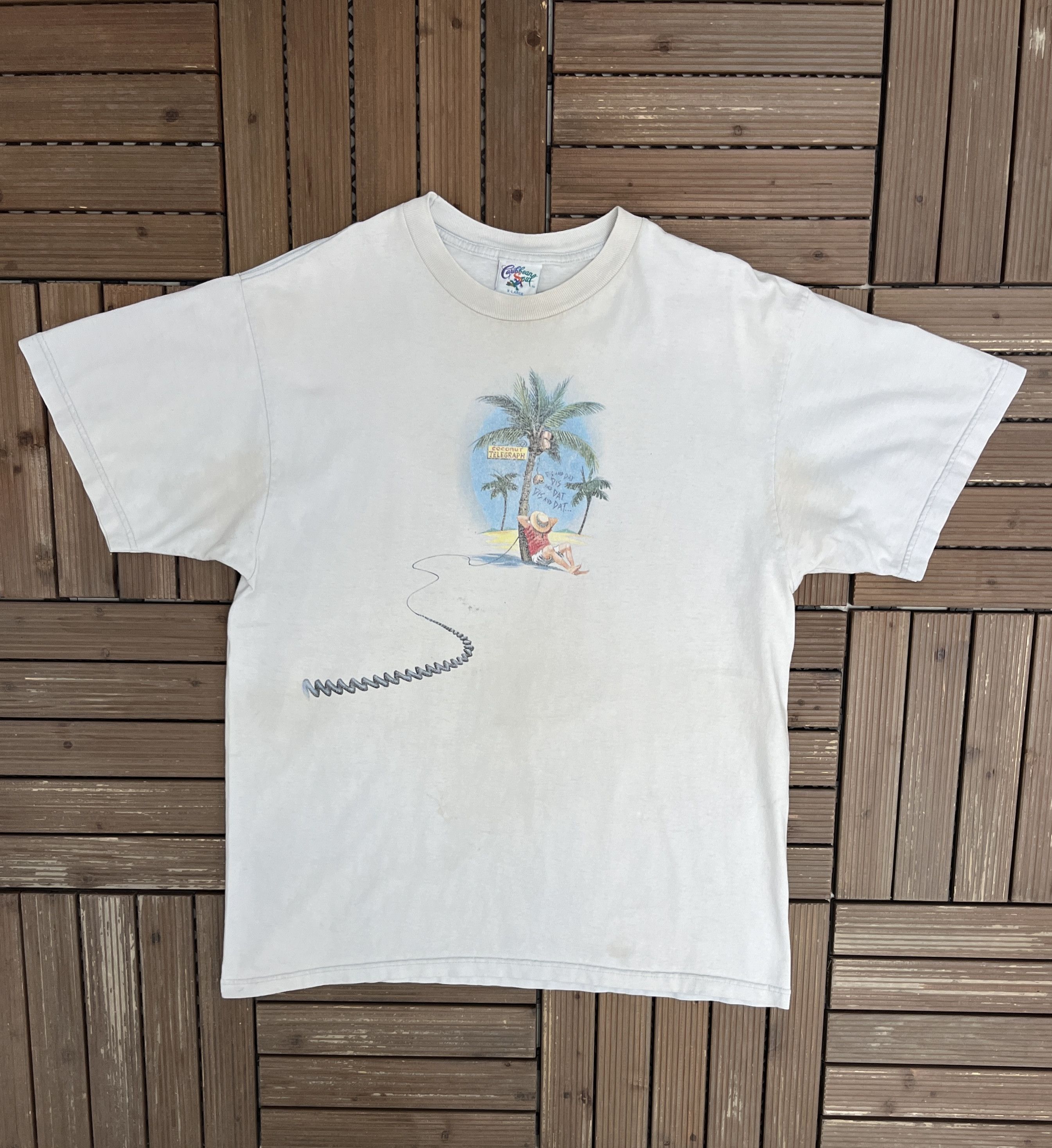 Vintage Caribbean Soul Coconut Telegraph Vintage T-Shirt Tee Size US XL / EU 56 / 4 - 1 Thumbnail