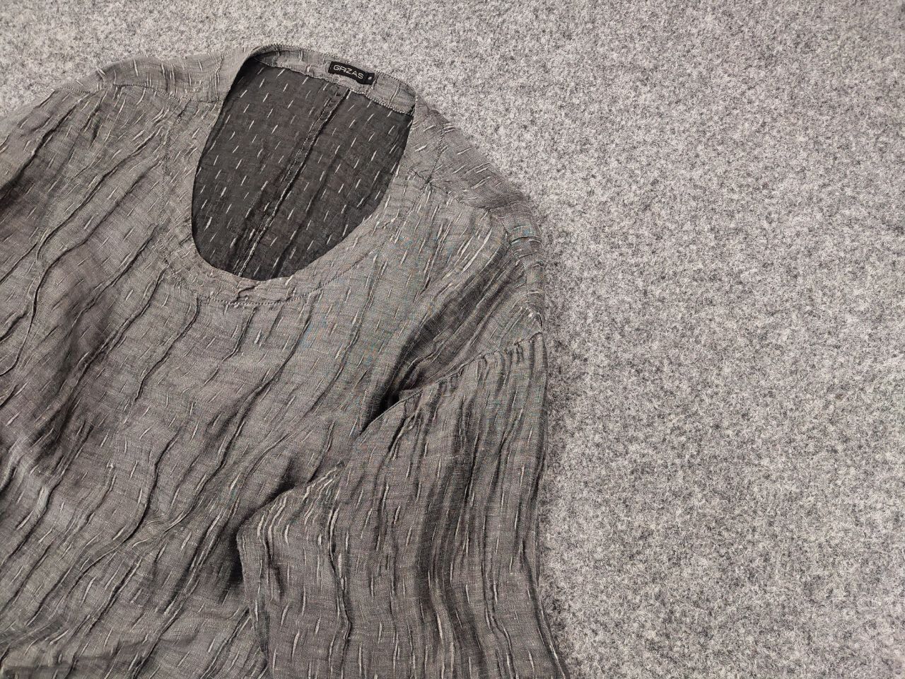 Designer Grizas Design Light Linen Silk Blend Dark Gray Tunic Size S / US 4 / IT 40 - 5 Thumbnail