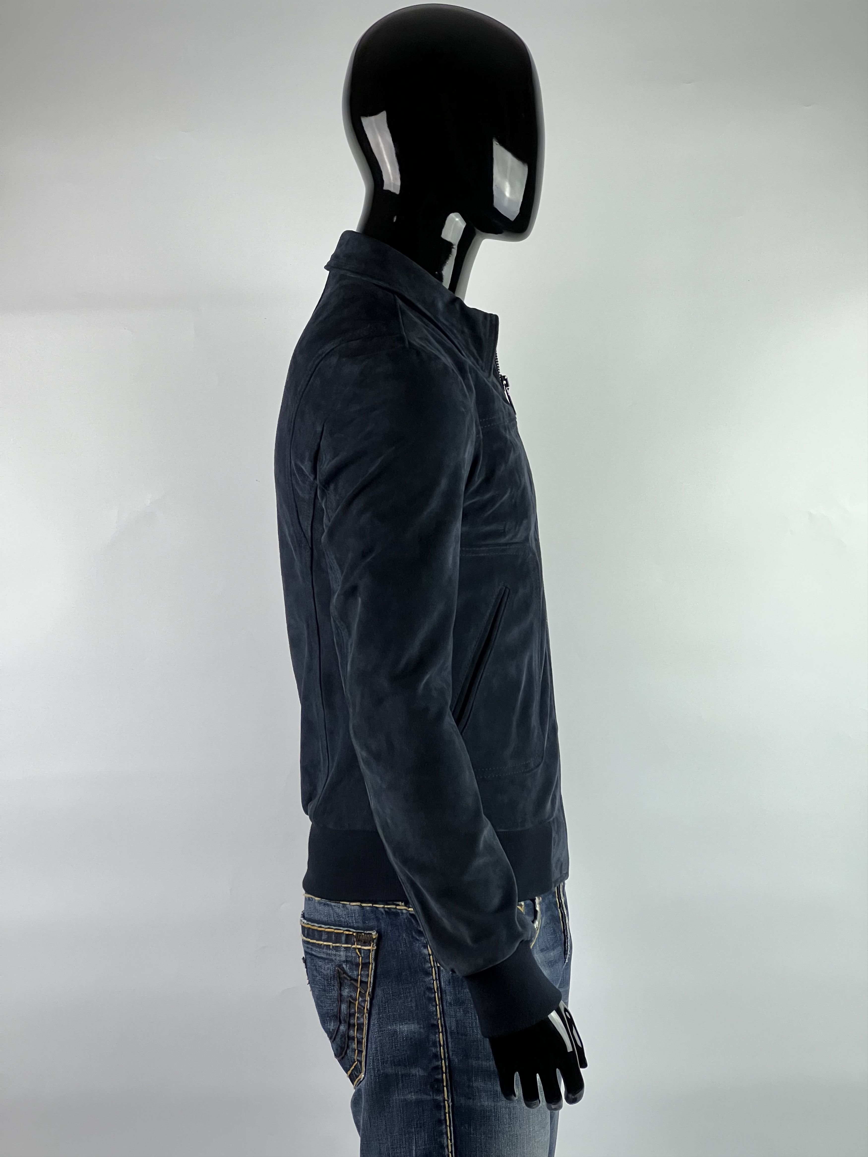 Dolce & Gabbana Dolce Gabbana Men’s Suede Jacket Calfskin Blue Size IT46(S) Size US S / EU 44-46 / 1 - 2 Thumbnail