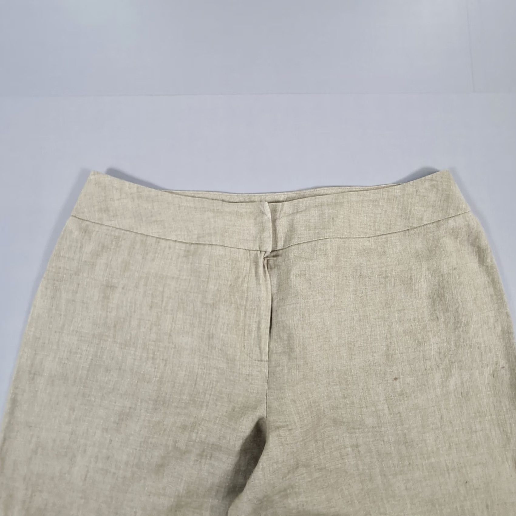 Vintage Kaliko Womens Trousers Green 16 UK Linen Wide-Leg 100% Linen Casual Summer Dress Pants Womens Size 38" / US 16 / IT 52 - 2 Thumbnail