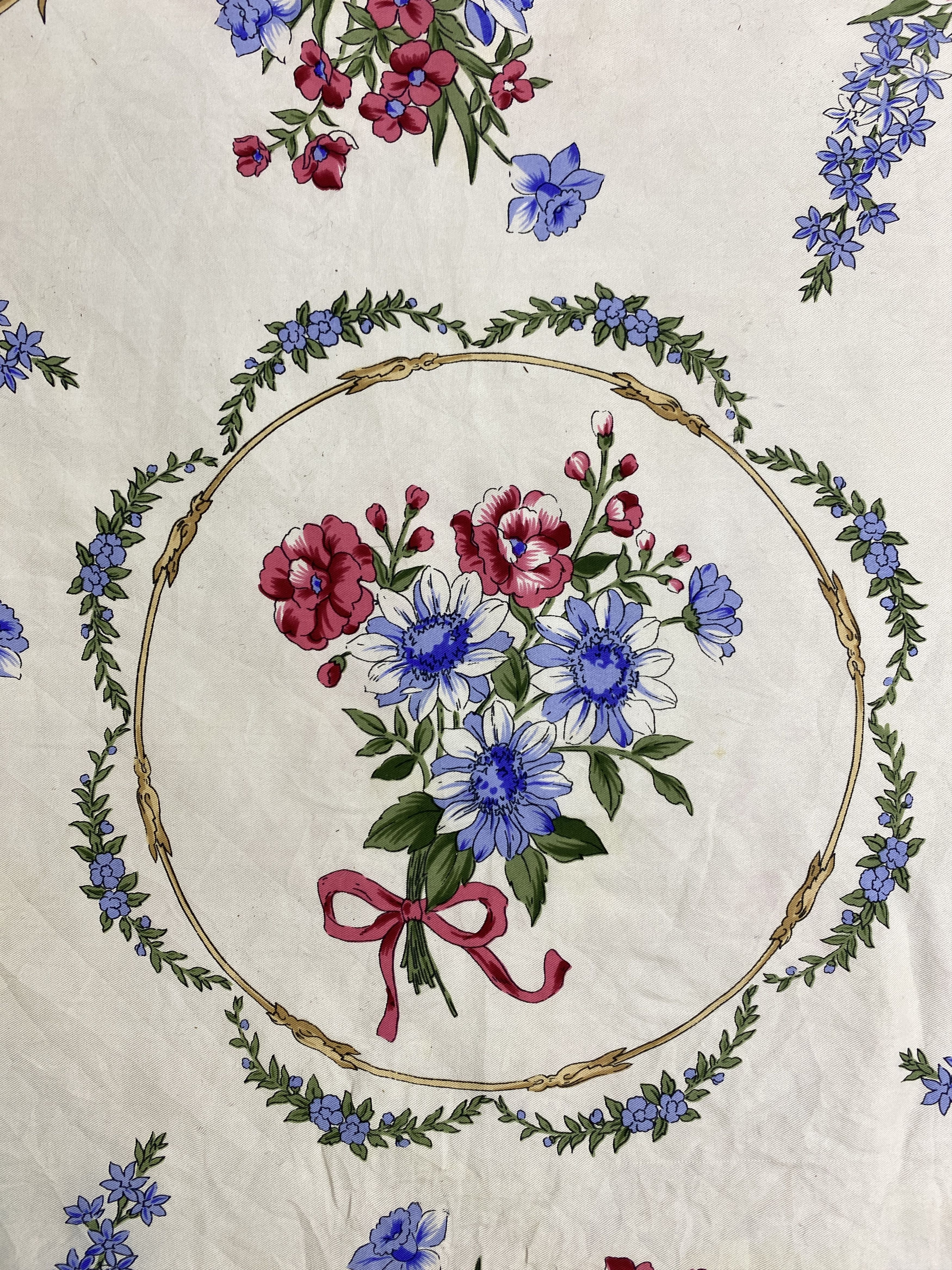 Vintage Flower Design Silk Scarf / Muffler / Silk Shawl SN0067 Size ONE SIZE - 5 Thumbnail