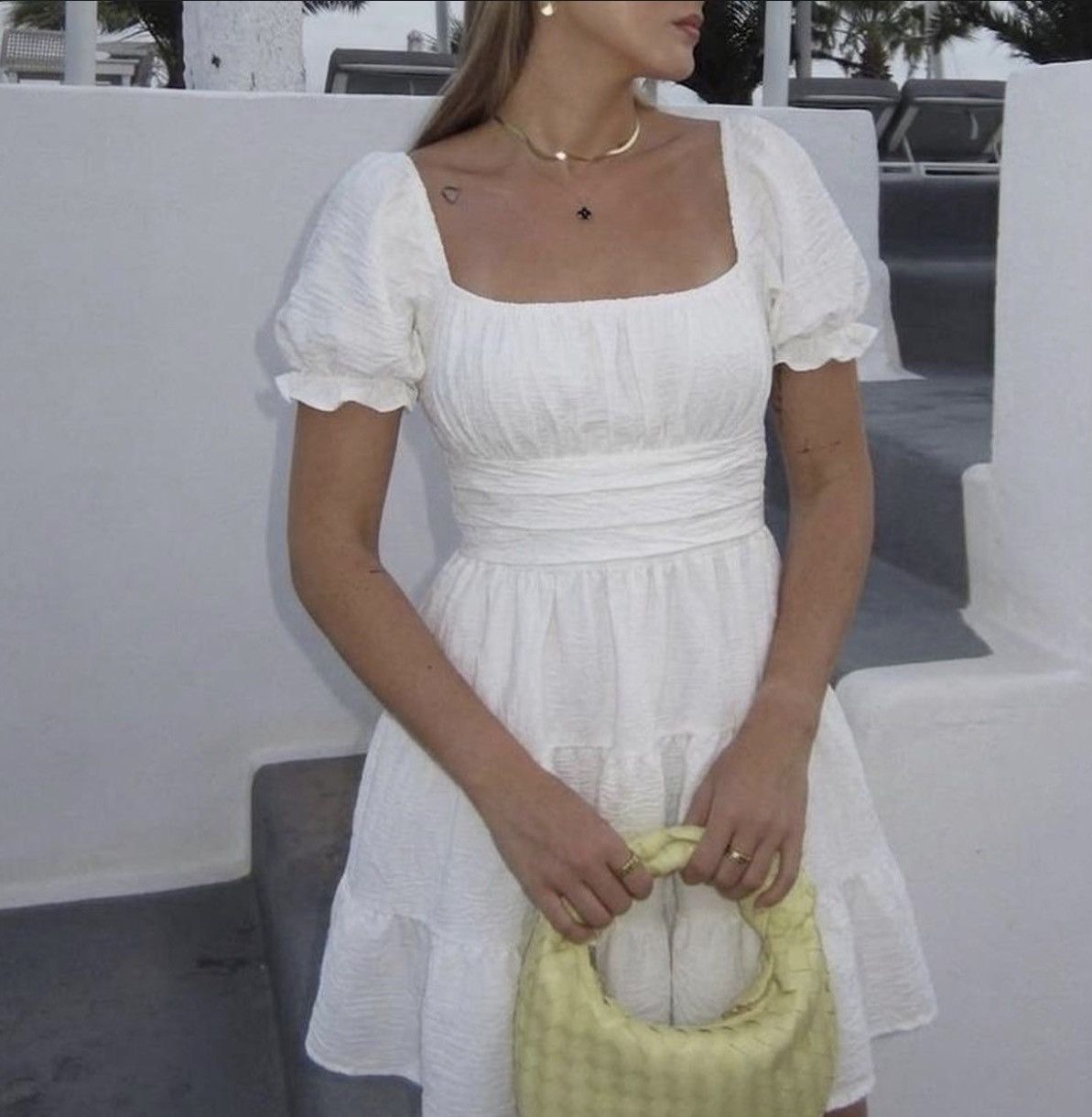 Other LIBERTY LOVE WHITE SMOCKED PUFF SLEEVE MINI DRESS Size S / US 4 / IT 40 - 1 Thumbnail