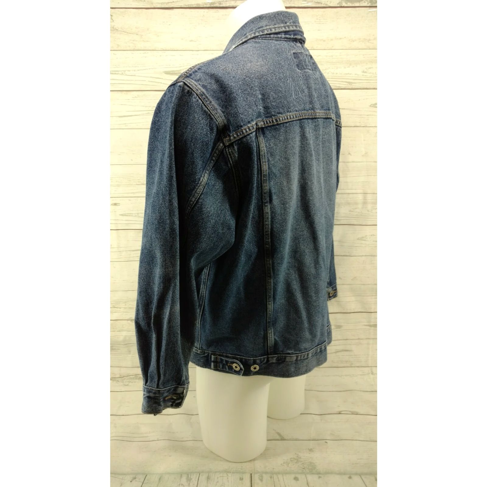 Wrangler VINTAGE Wrangler Hero Denim Jacket Distressed Jean Trucker Cowboy Men's XL Blue Denim Jacket with Metal Buttons Size US 36 / EU 52 - 7 Thumbnail