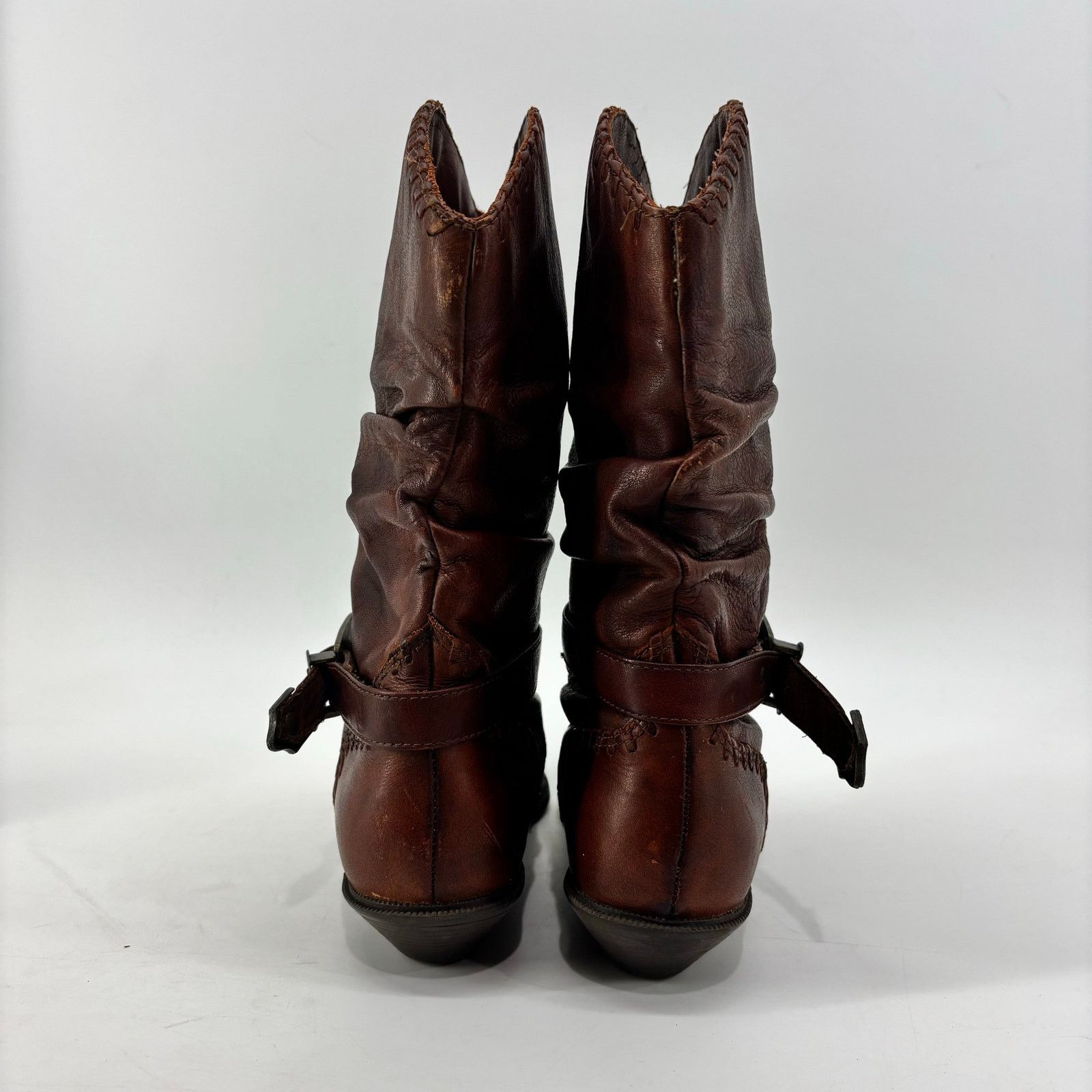 Vintage Zodiac Womens Size 7.5 Western Cowboy Boots Brown Leather Size US 7.5 / IT 37.5 - 14 Thumbnail