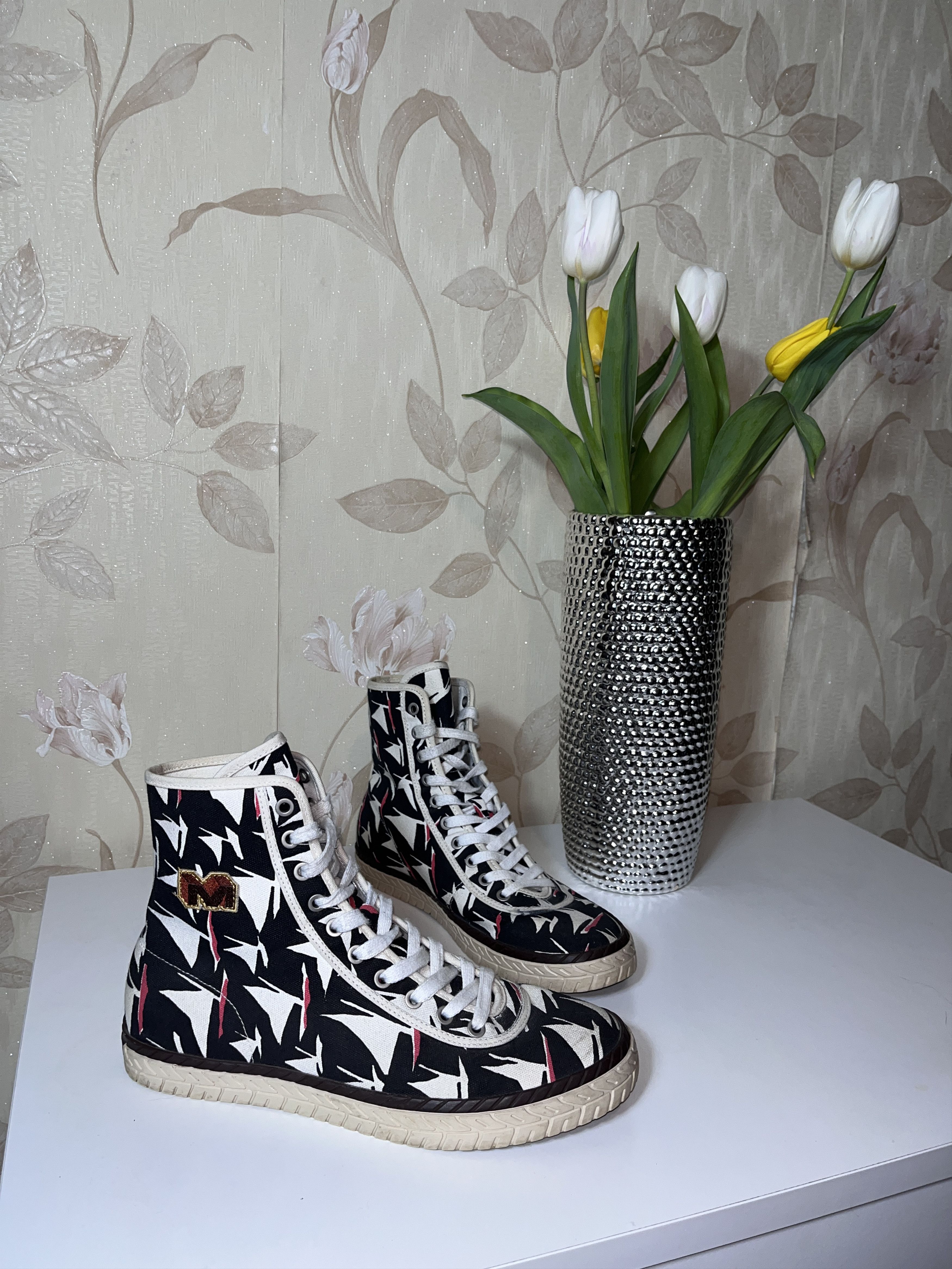 Marni Marni Canvas Multicolor High-Top Sneakers Trainers 42 EU Size US 9 / EU 42 - 3 Thumbnail