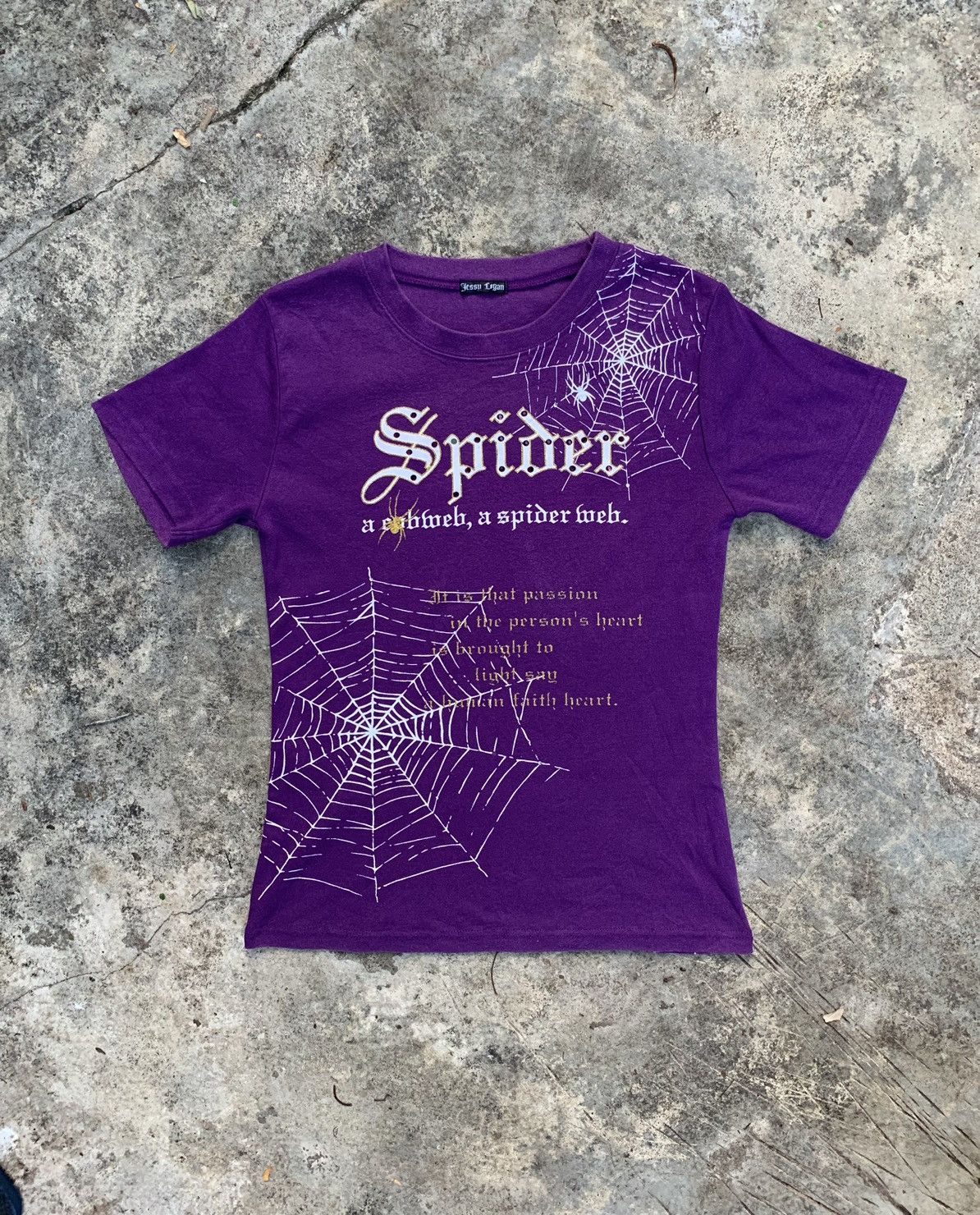 Japanese Brand × Le Grande Bleu (L.G.B.) y2k Jessy Logan Spider Poem Purple Top Tee Size M / US 6-8 / IT 42-44 - 1 Thumbnail
