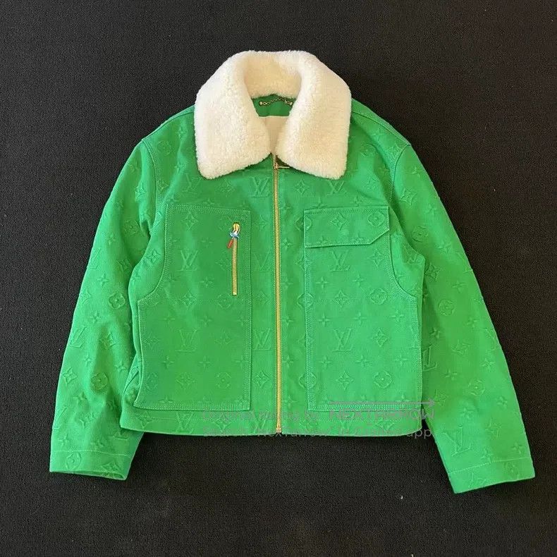 Louis Vuitton Louis Vuitton Green dark striped lambswool jacket Size US S / EU 44-46 / 1 - 1 Thumbnail