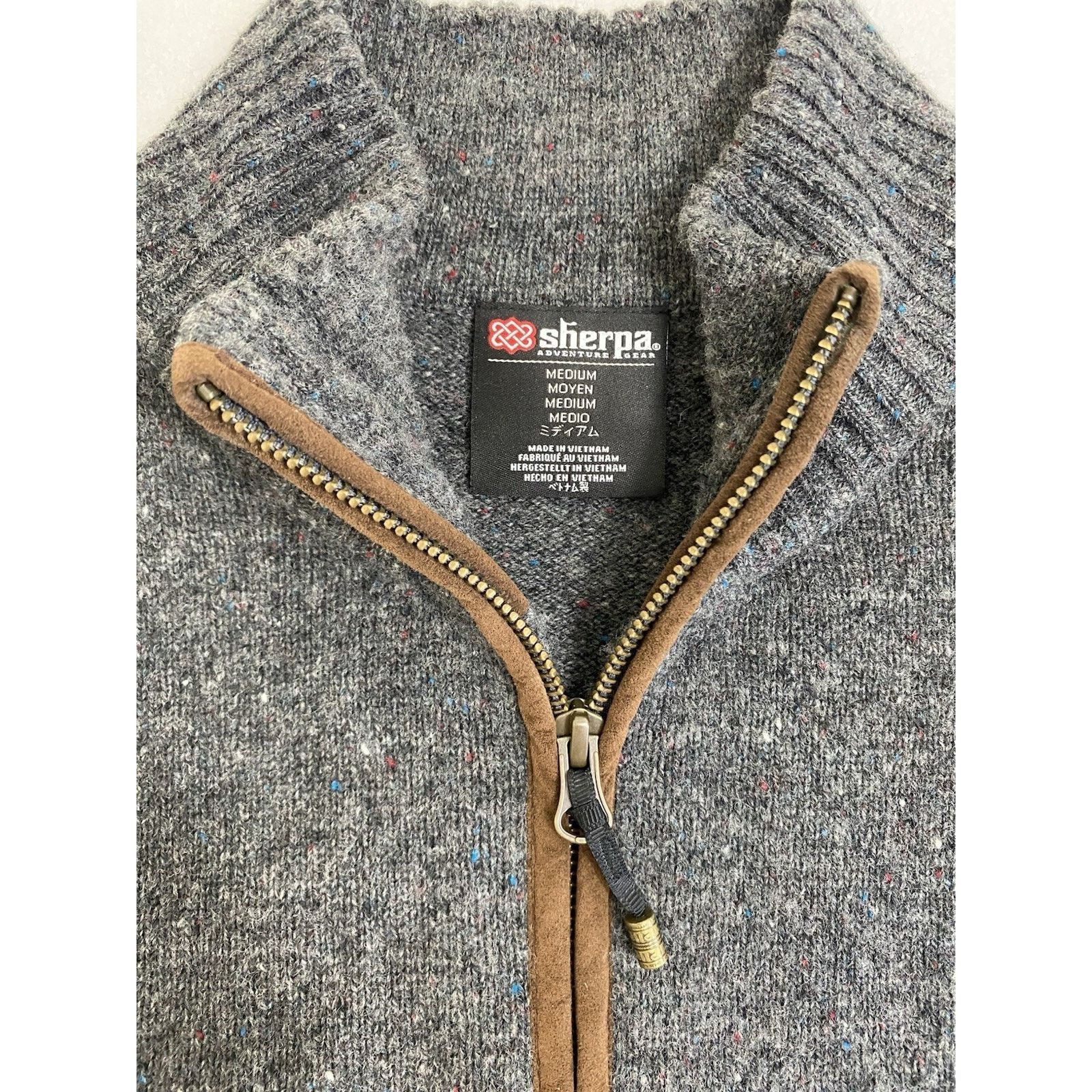 Other Sherpa Quarter-zip Sweater Men's Medium Gray Merino Wool Size US M / EU 48-50 / 2 - 2 Thumbnail