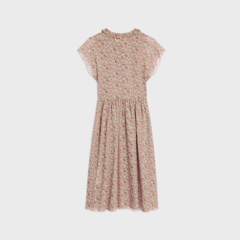 Celine o1w1db10526 2R09L3 Midi Dress in Multicolor Size XS / US 0-2 / IT 36-38 - 2 Thumbnail