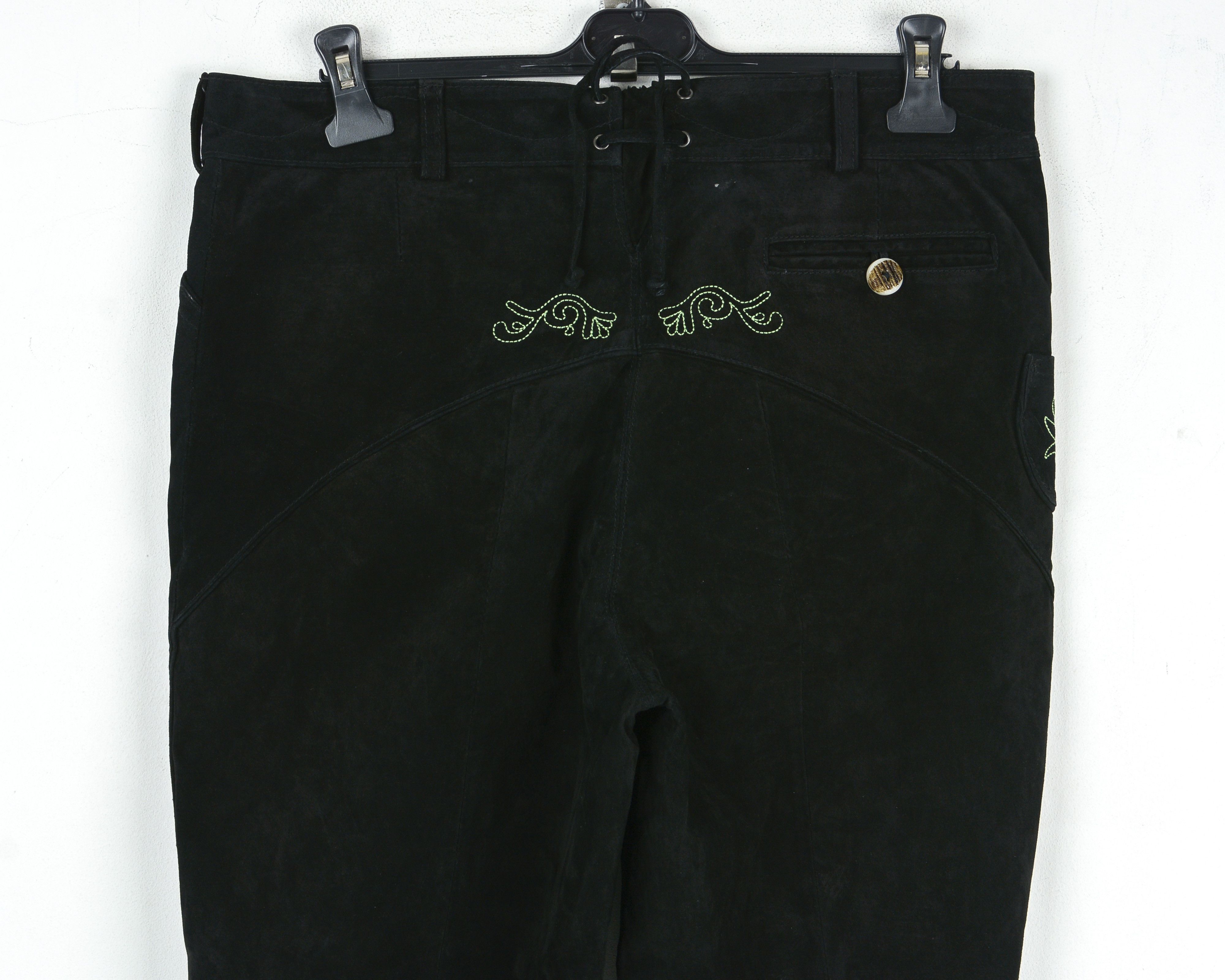 Leather Wiesenprinz W34 L32 Trachten Jager Suede Leather Pants Size US 34 / EU 50 - 12 Thumbnail