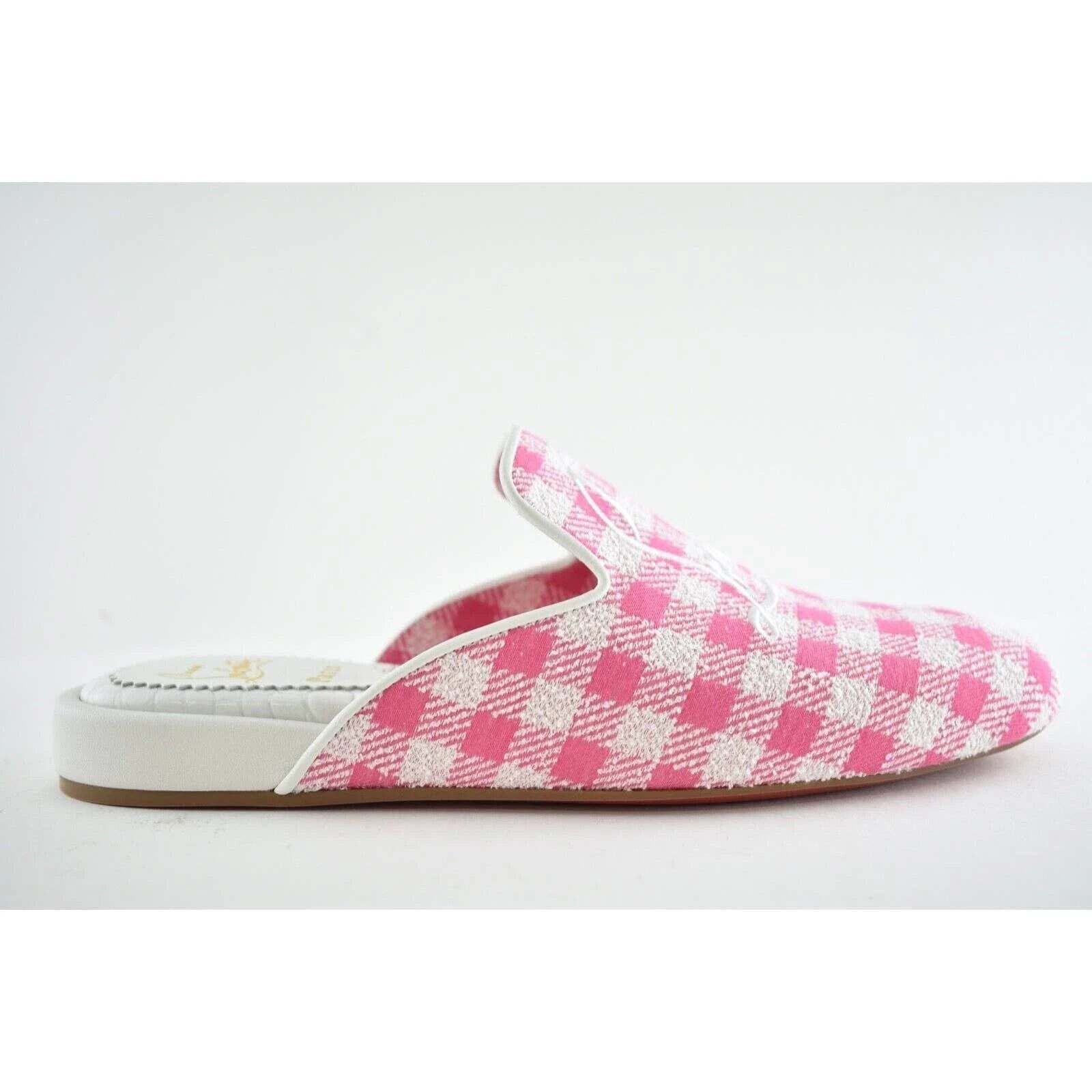 Christian Louboutin Navy Coolito Donna Flat Pink Logo