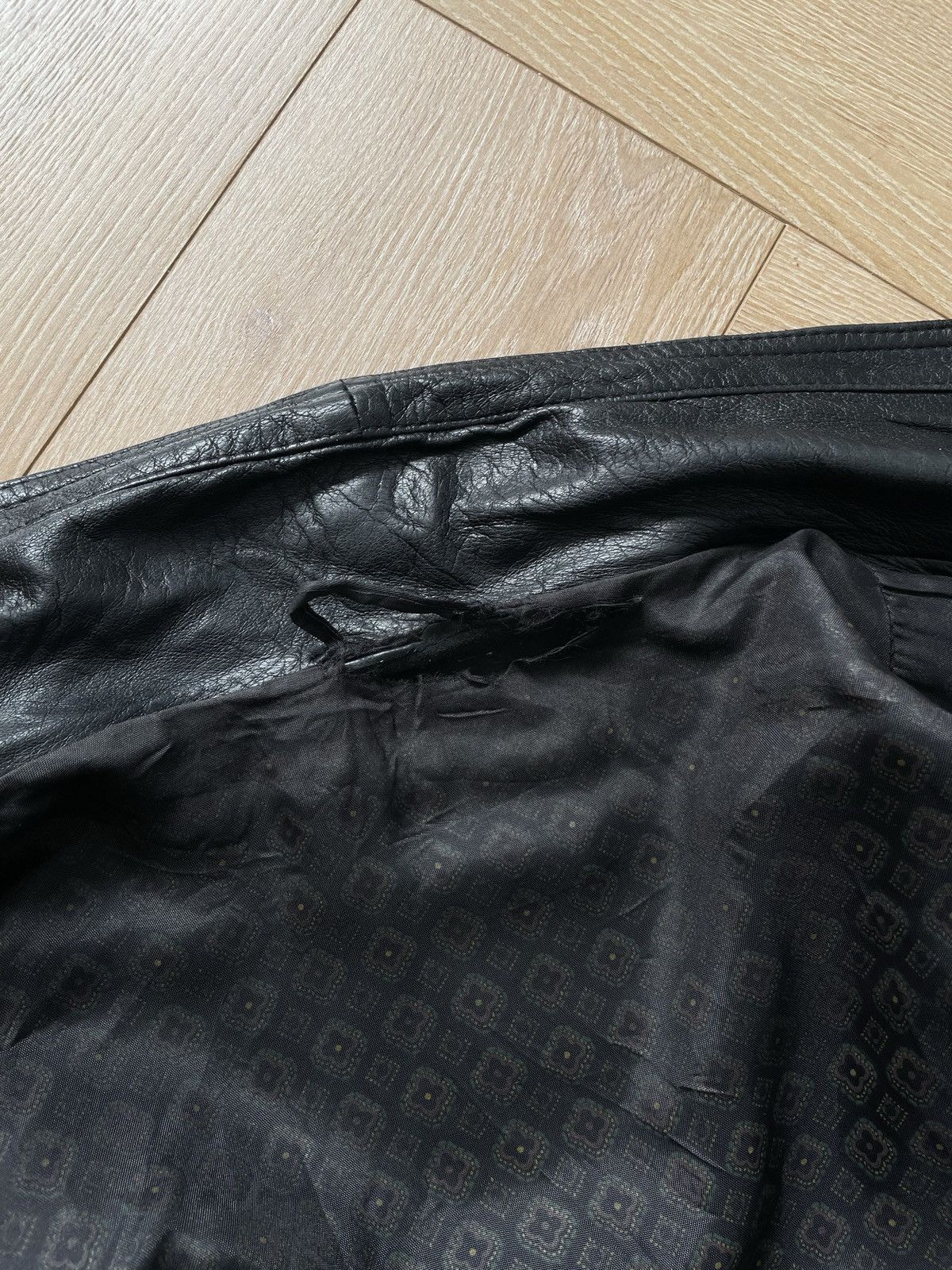 Vintage Vintage Y2k Black Real Leather Zip Bomber Jacket Avant Garde Size US XL / EU 56 / 4 - 12 Thumbnail