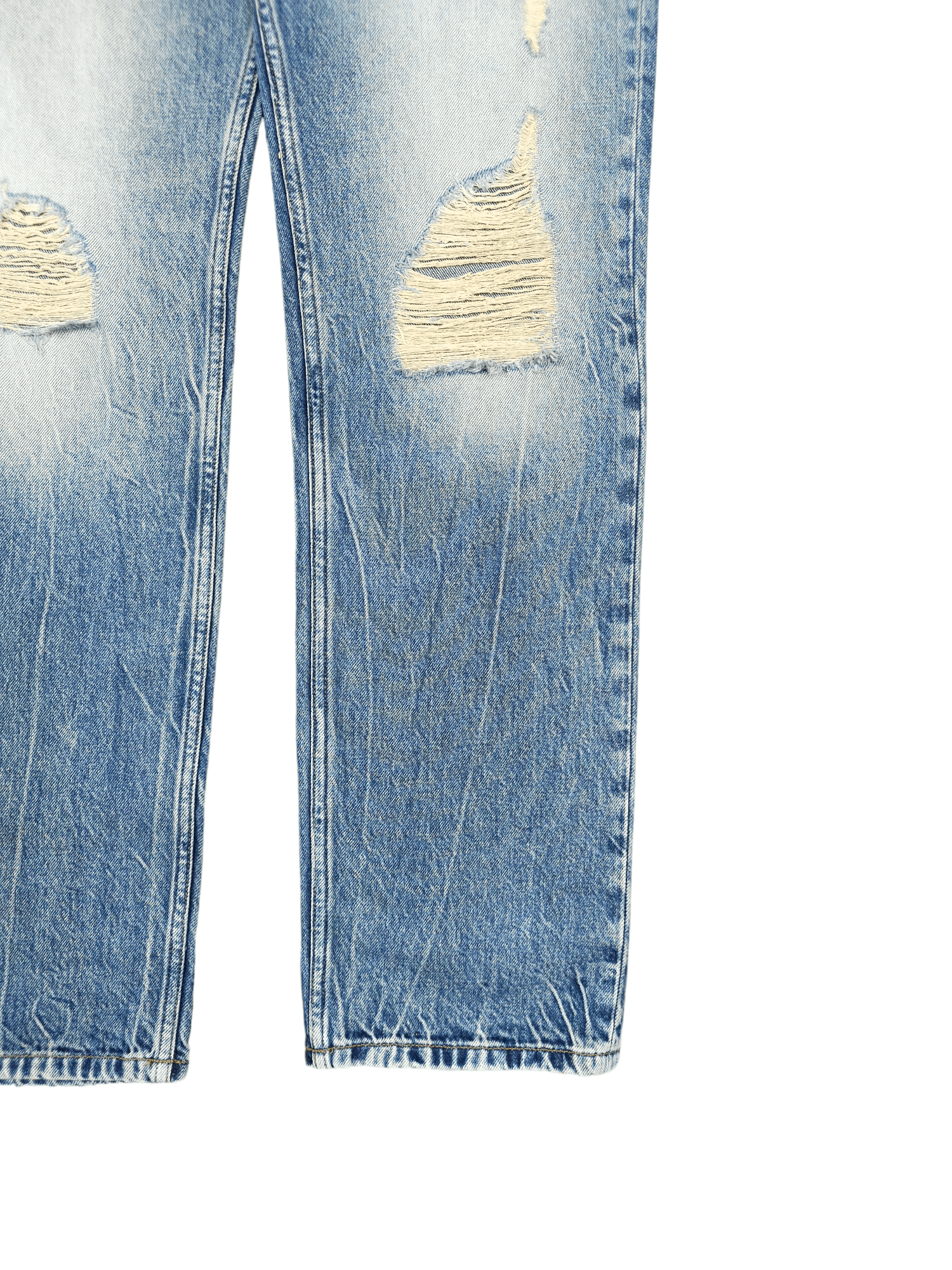 Calvin Klein × Japanese Brand 💎 Size 33/34 Calvin Klein Distressed Ripped Straight Jeans Size US 33 - 11 Thumbnail