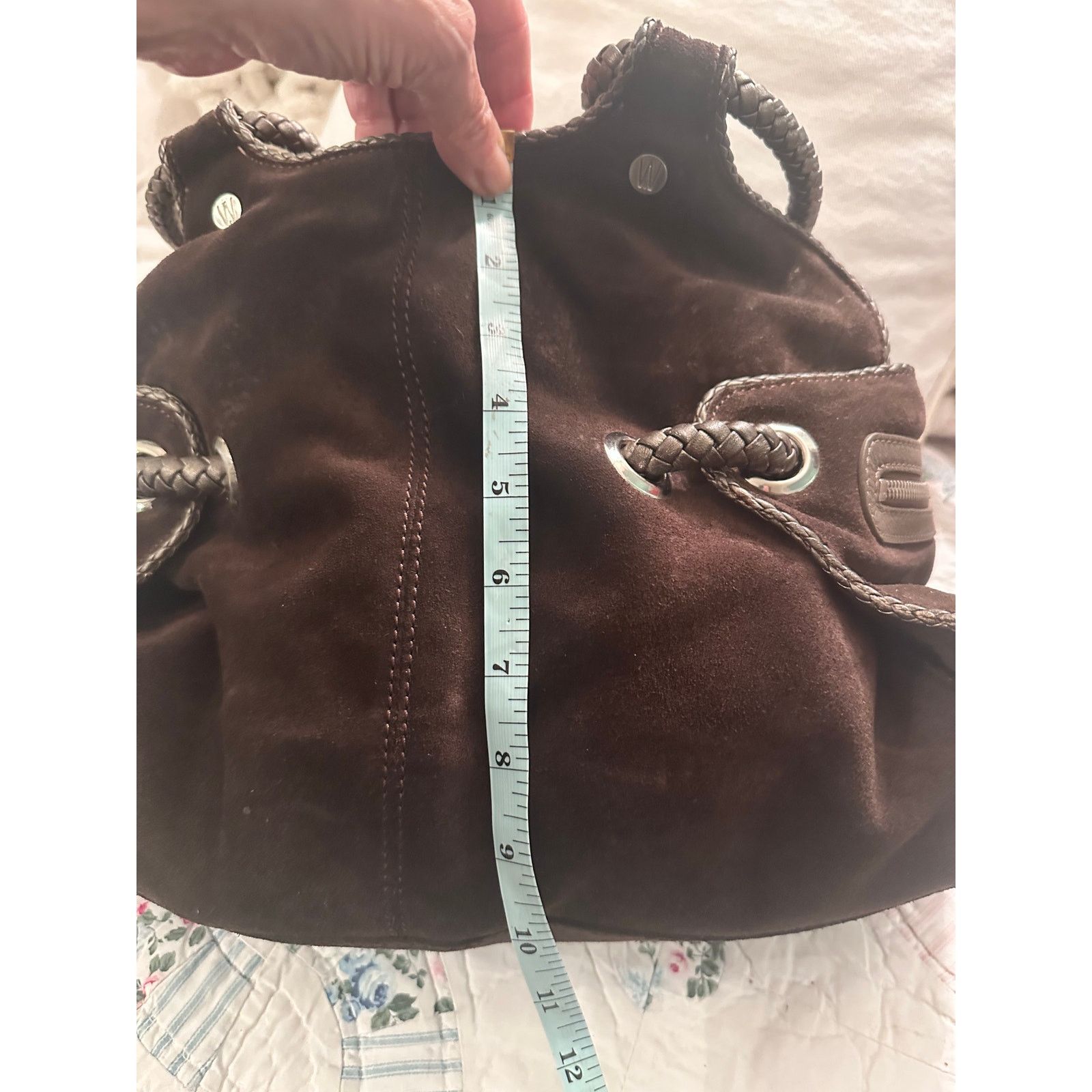 Stuart Weitzman Y2K STUART WEITZMAN SLOUCHY SATCHEL BRAIDED LEATHER HANDLES Size ONE SIZE - 7 Thumbnail
