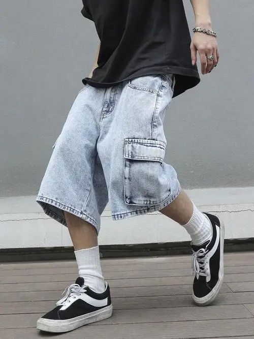 Jean Cargo Denim jeans jorts Y2K Drip shorts Size US 32 / EU 48 - 3 Thumbnail