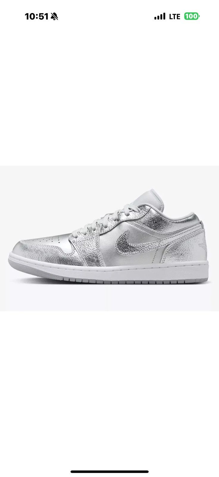Nike Nike Air Jordan 1 Low SE Metallic Silver FN5030-001 Size US 12 / EU 45 - 3 Thumbnail